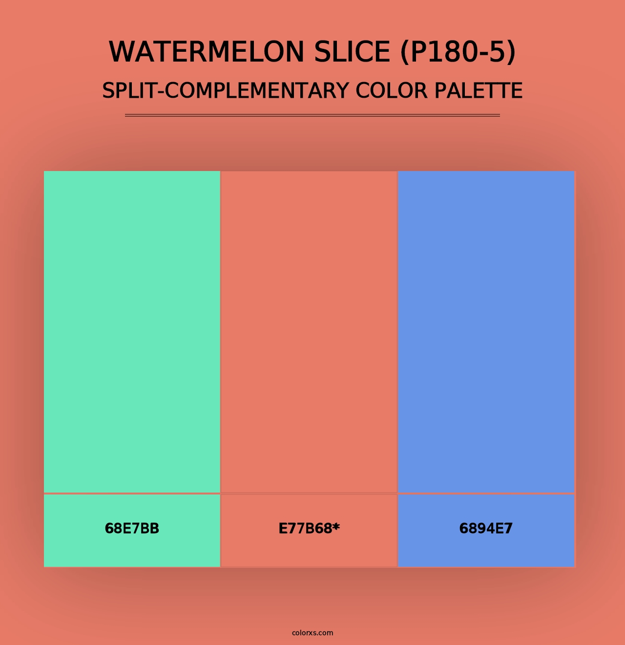 Watermelon Slice (P180-5) - Split-Complementary Color Palette