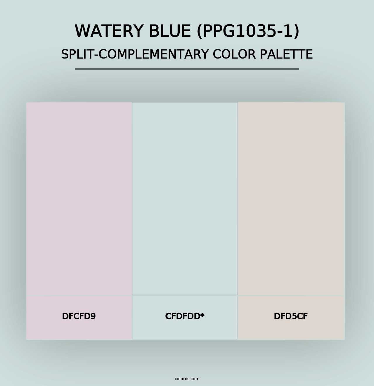 Watery Blue (PPG1035-1) - Split-Complementary Color Palette