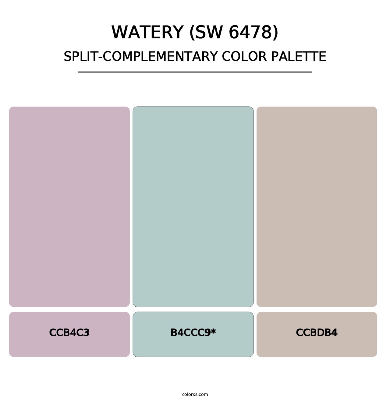 Watery (SW 6478) - Split-Complementary Color Palette