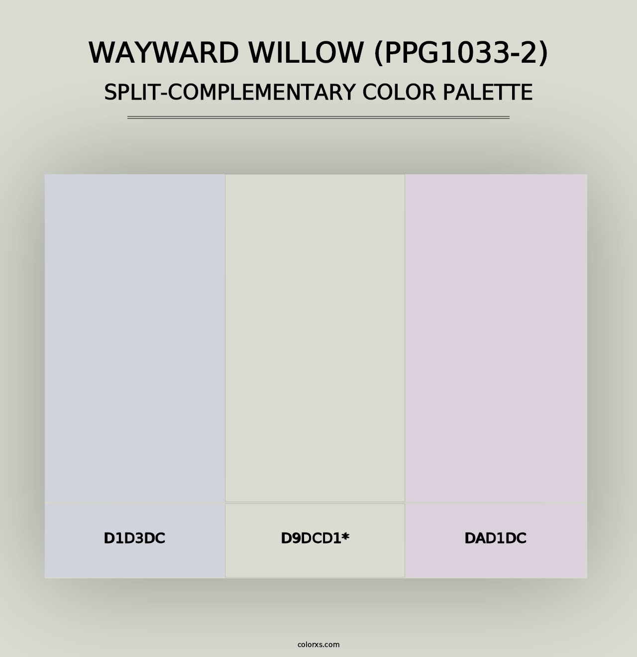 Wayward Willow (PPG1033-2) - Split-Complementary Color Palette