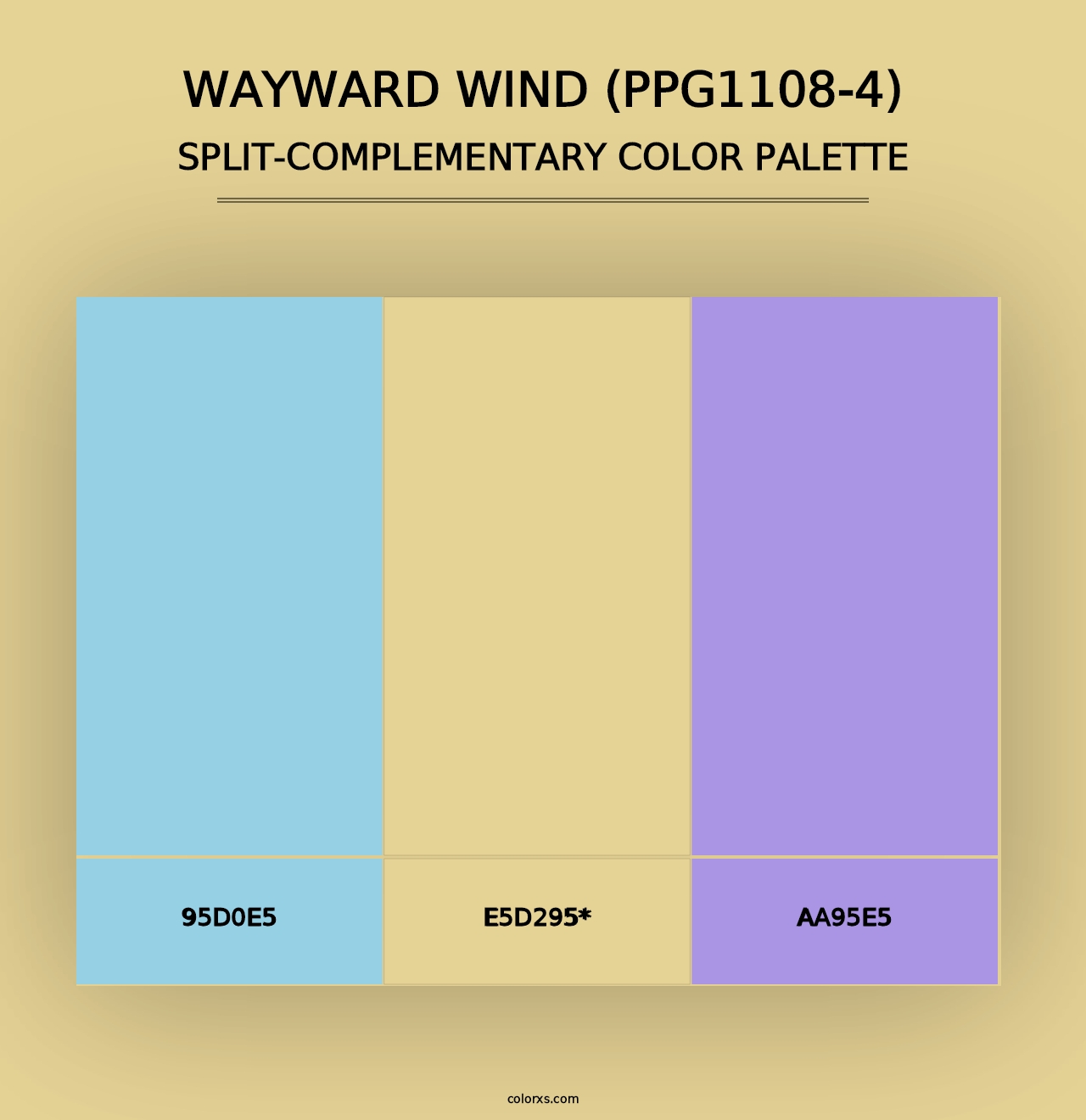 Wayward Wind (PPG1108-4) - Split-Complementary Color Palette