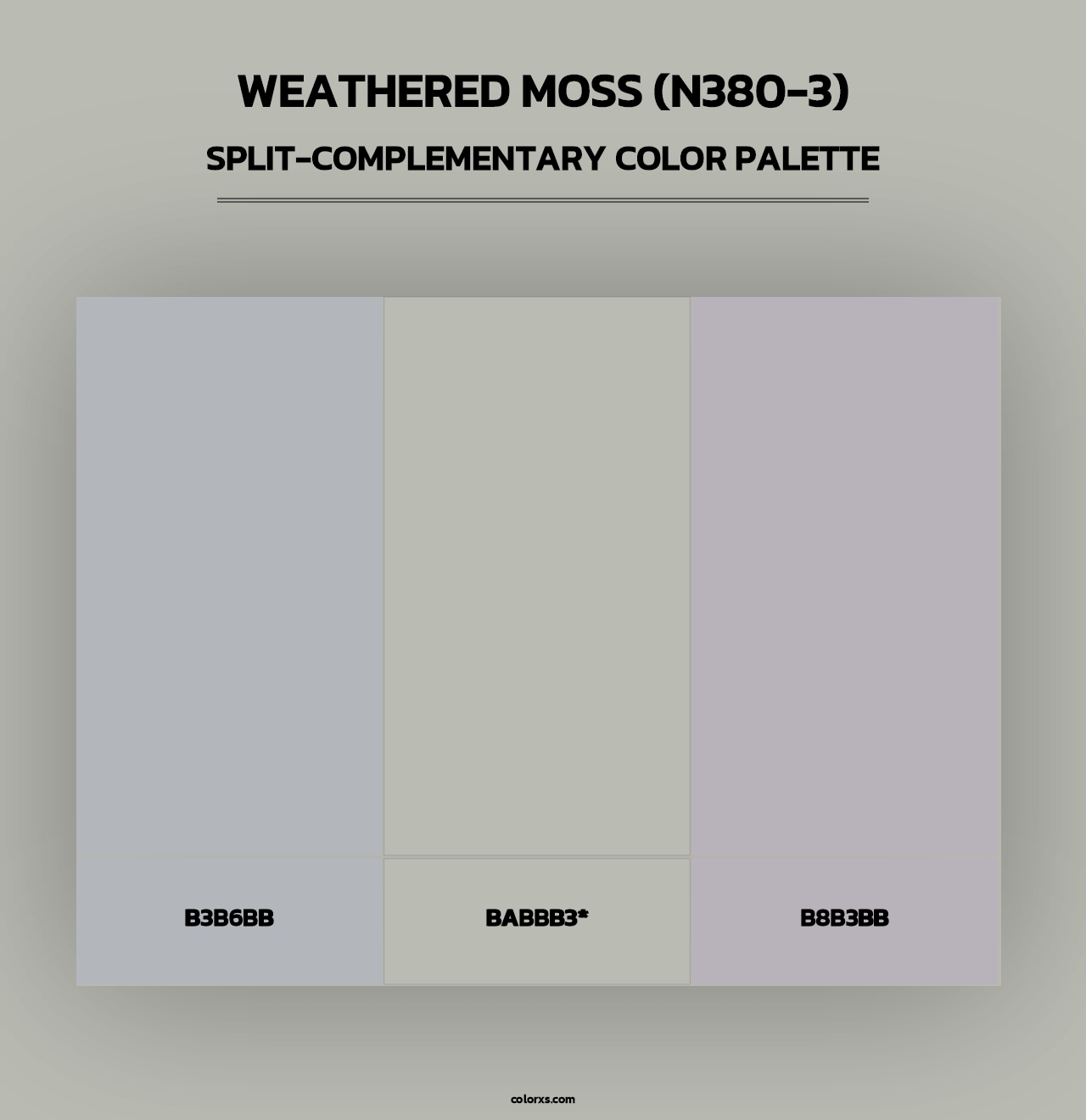 Weathered Moss (N380-3) - Split-Complementary Color Palette