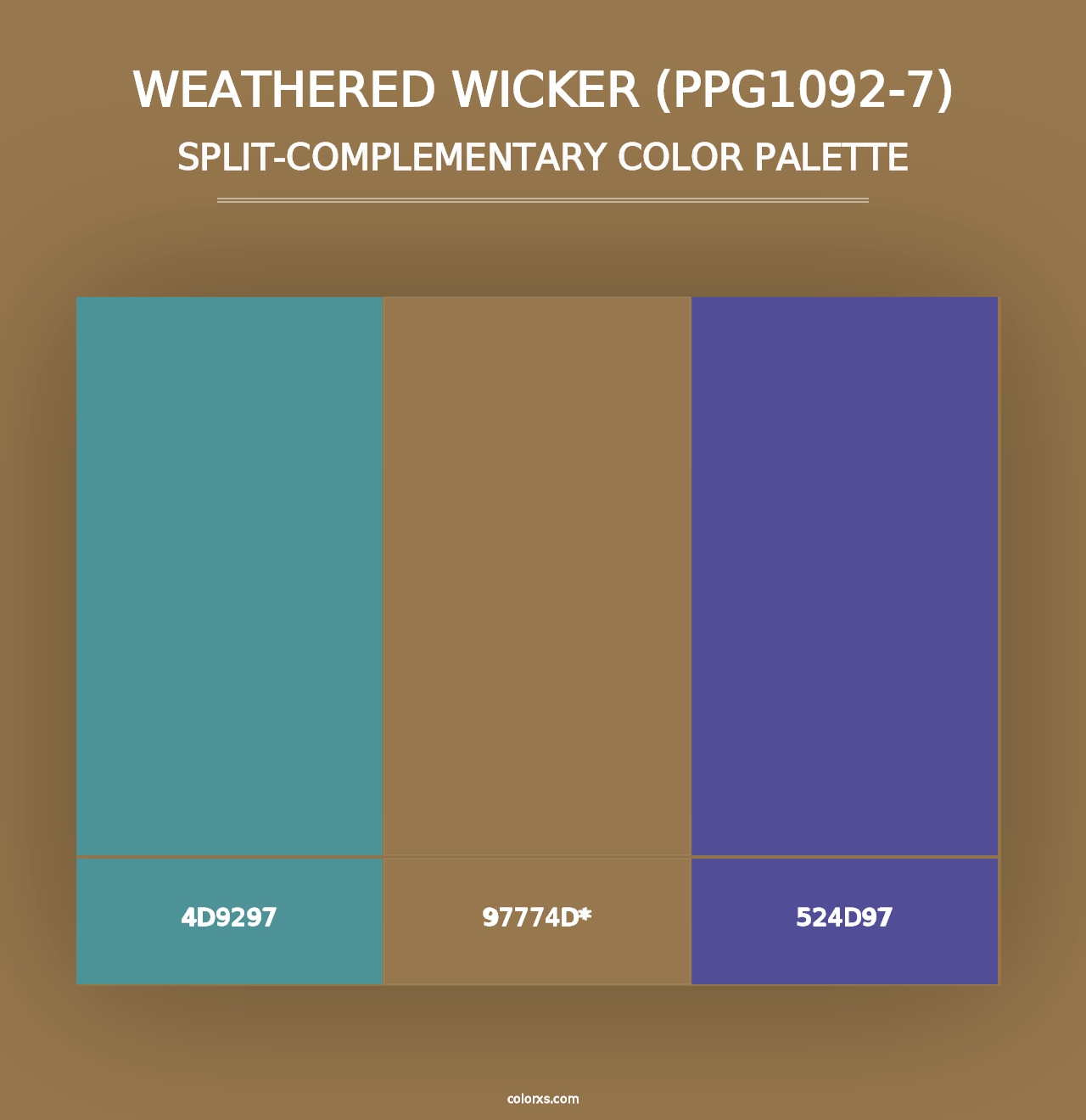 Weathered Wicker (PPG1092-7) - Split-Complementary Color Palette