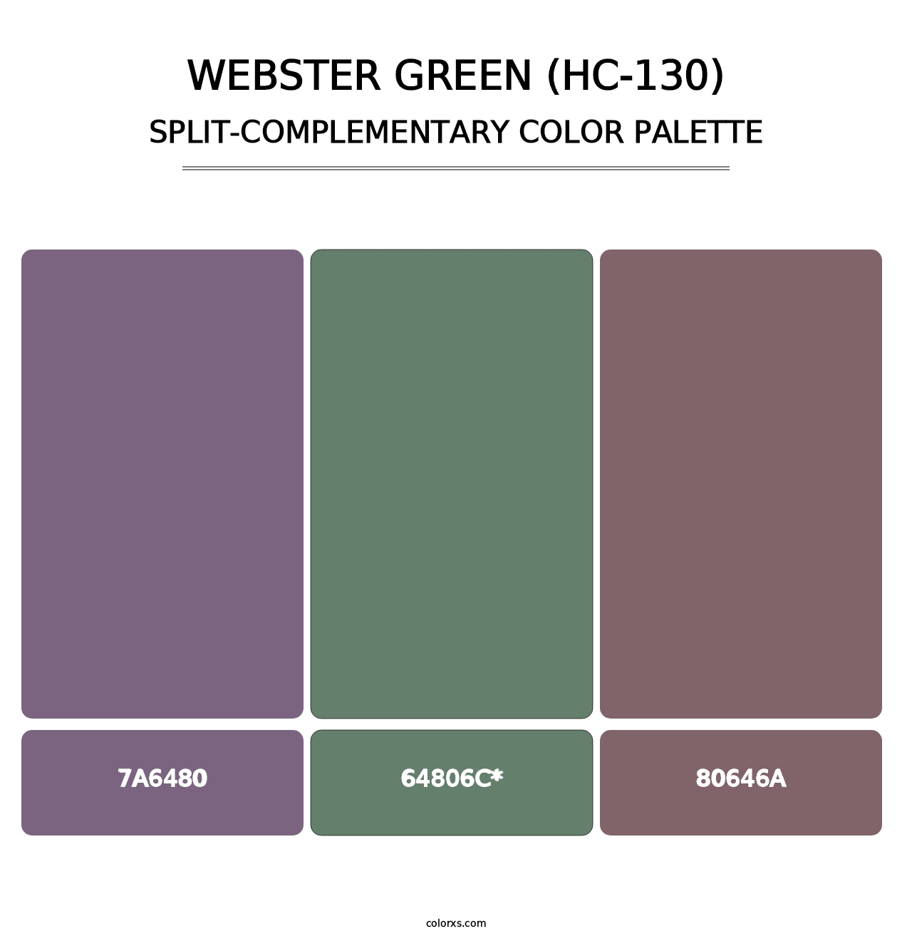 Webster Green (HC-130) - Split-Complementary Color Palette