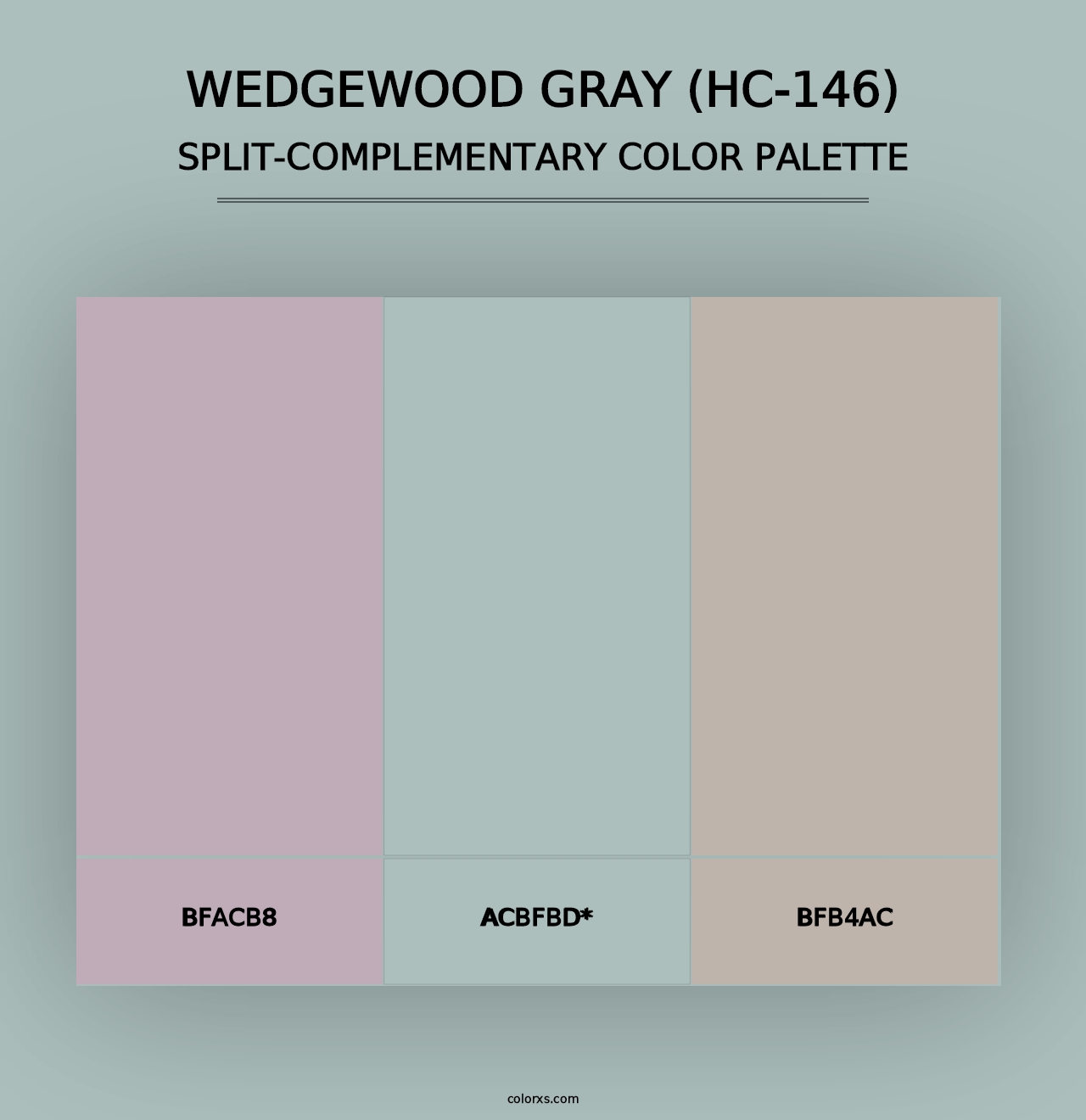 Wedgewood Gray (HC-146) - Split-Complementary Color Palette