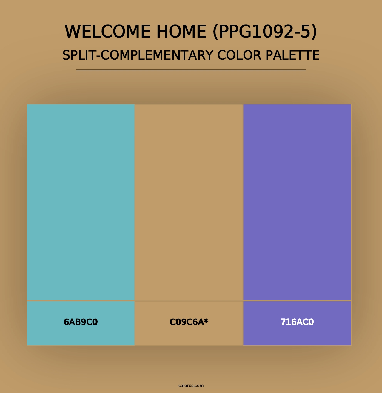 Welcome Home (PPG1092-5) - Split-Complementary Color Palette