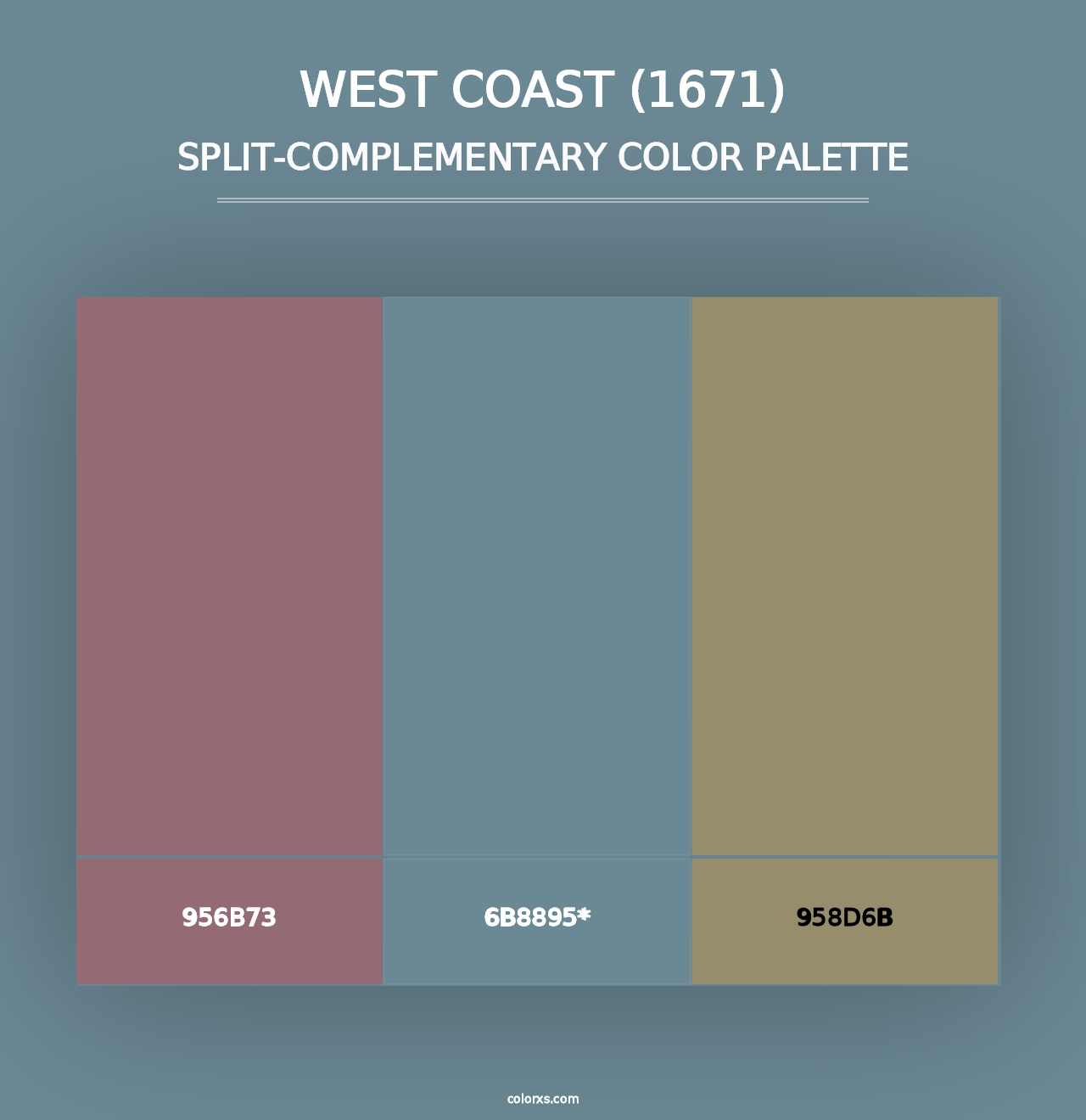 West Coast (1671) - Split-Complementary Color Palette