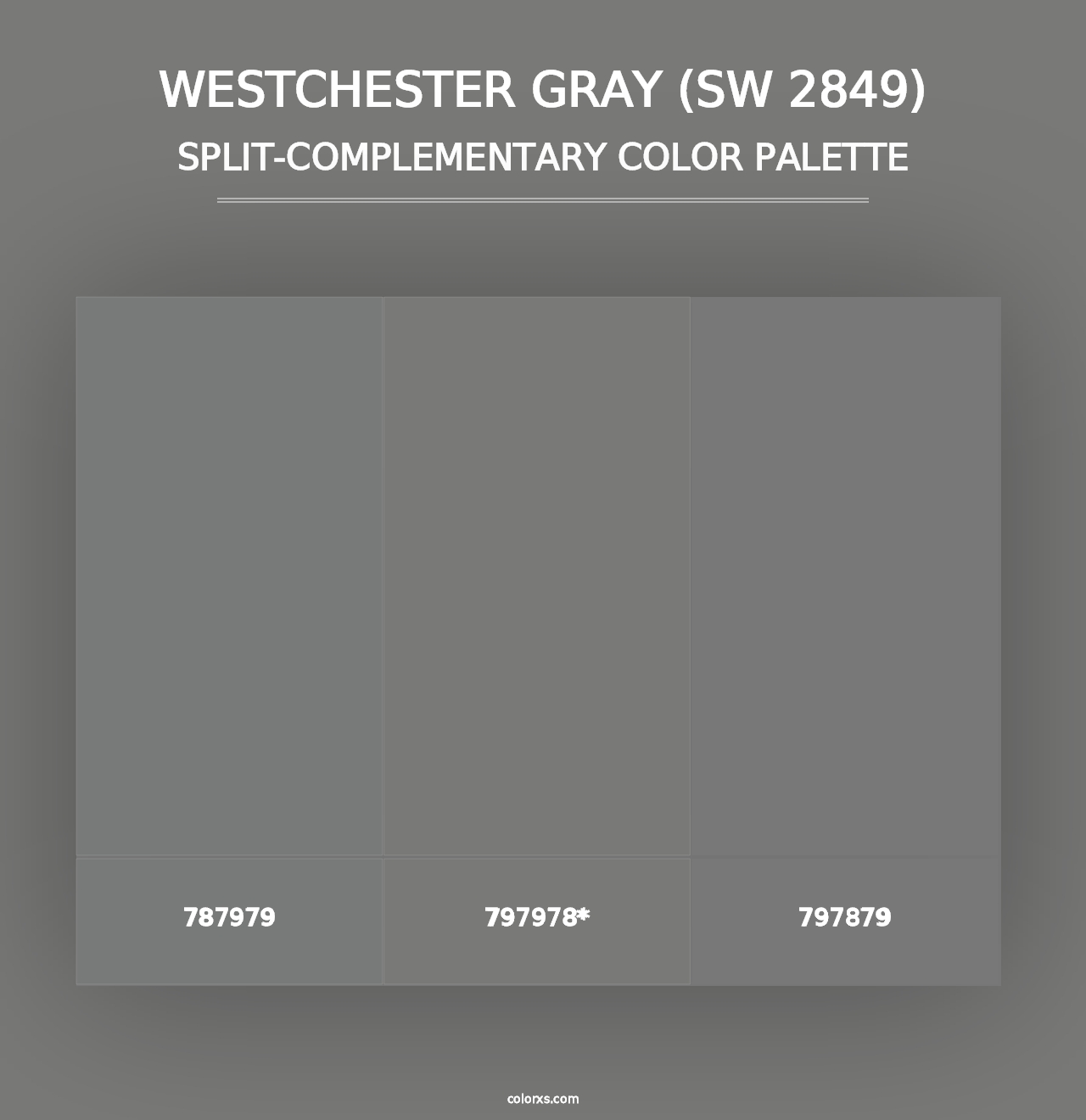 Westchester Gray (SW 2849) - Split-Complementary Color Palette