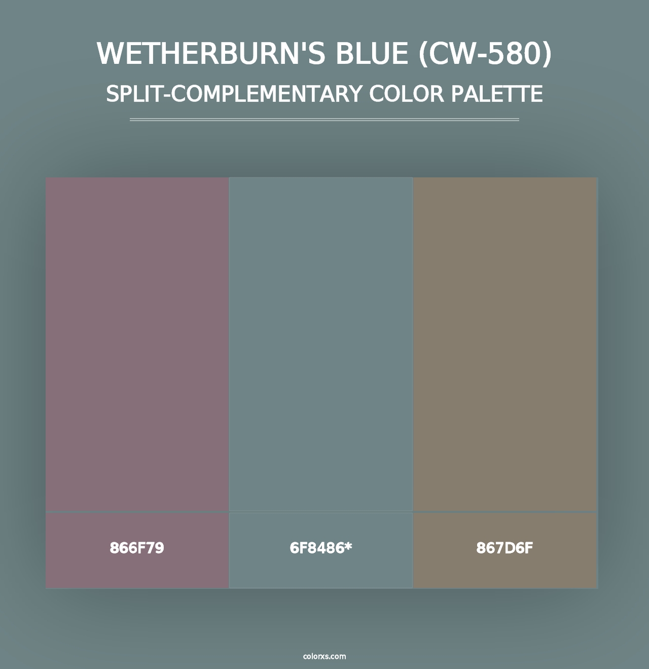 Wetherburn's Blue (CW-580) - Split-Complementary Color Palette