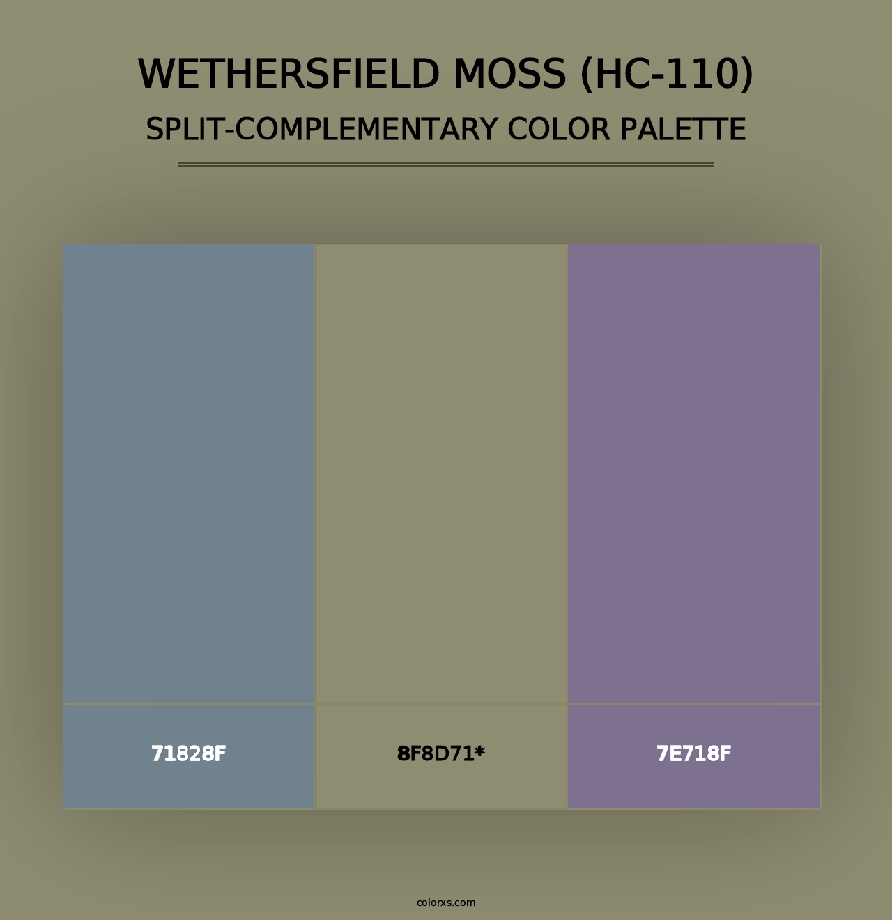 Wethersfield Moss (HC-110) - Split-Complementary Color Palette