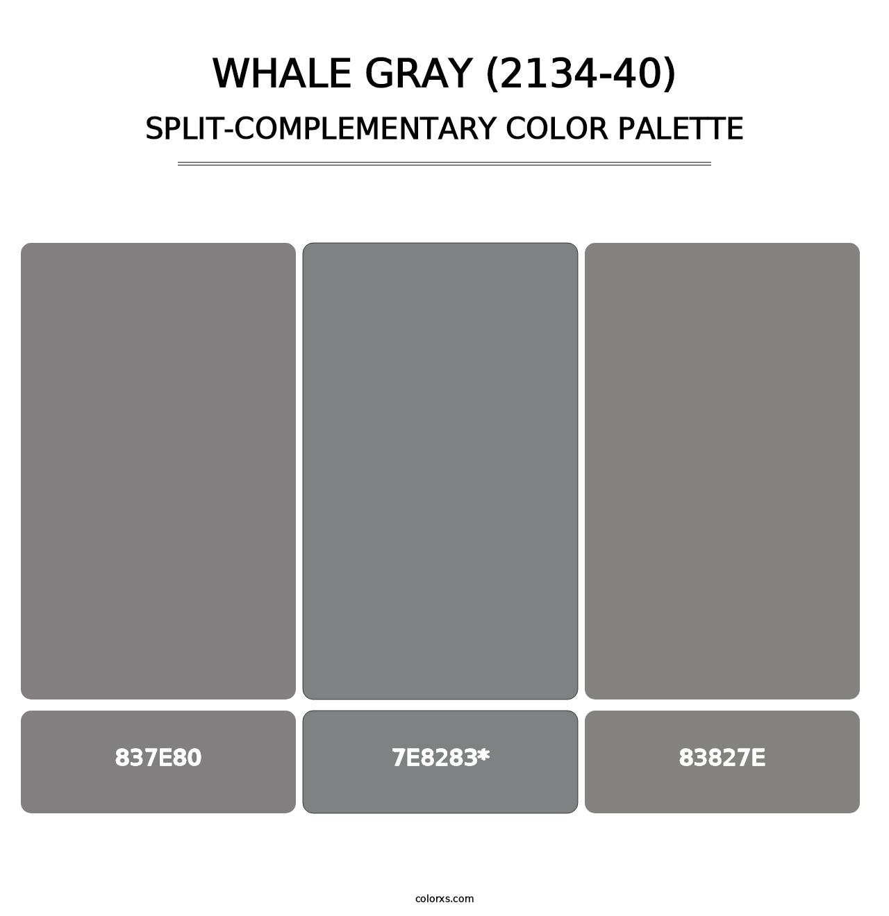 Whale Gray (2134-40) - Split-Complementary Color Palette