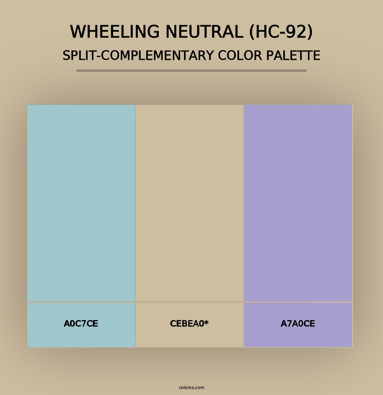 Wheeling Neutral (HC-92) - Split-Complementary Color Palette