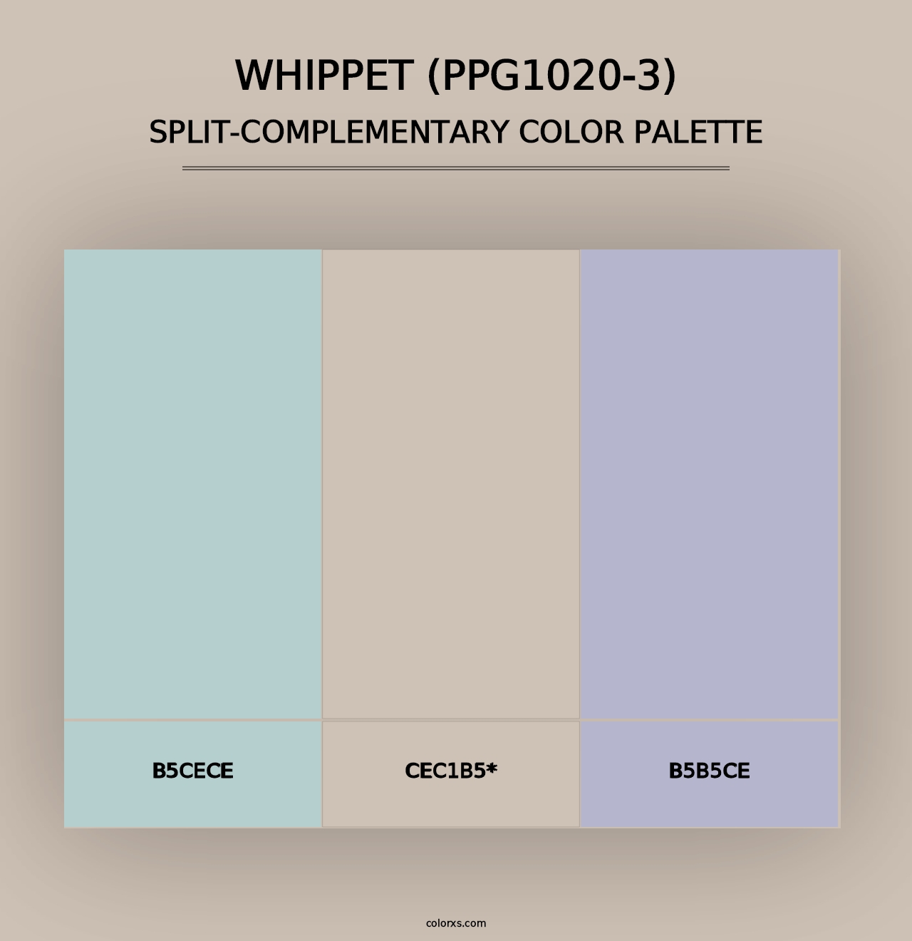 Whippet (PPG1020-3) - Split-Complementary Color Palette