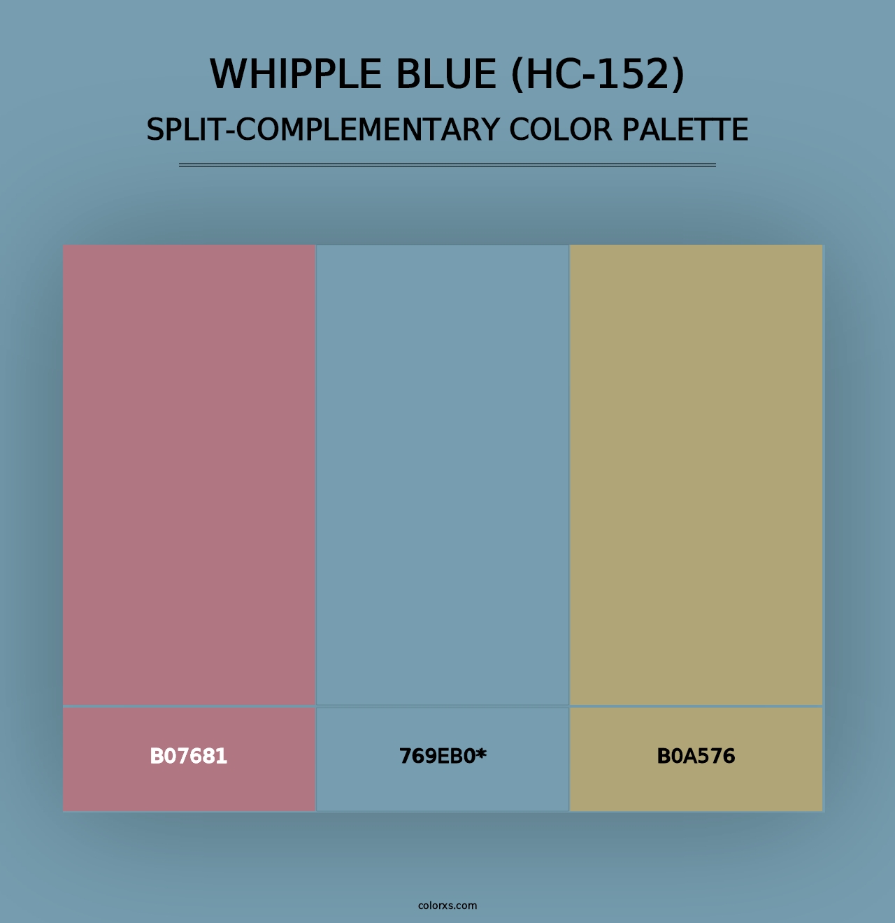 Whipple Blue (HC-152) - Split-Complementary Color Palette