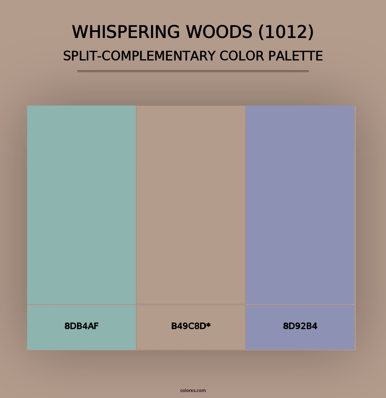 Whispering Woods (1012) - Split-Complementary Color Palette