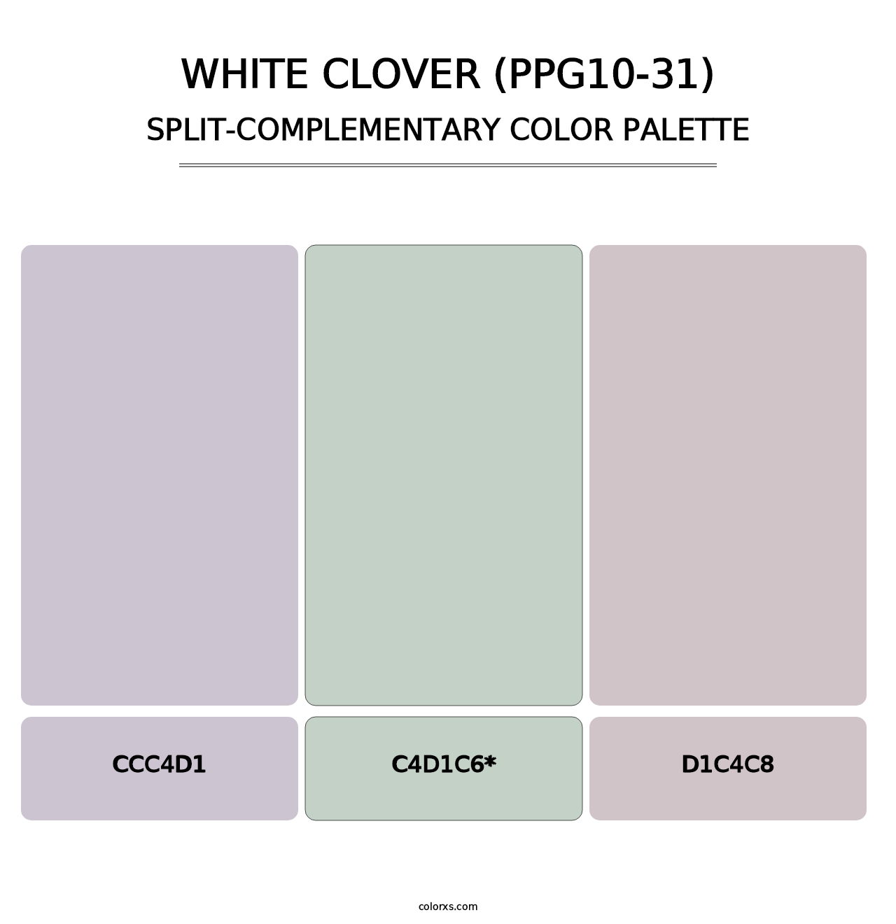 White Clover (PPG10-31) - Split-Complementary Color Palette