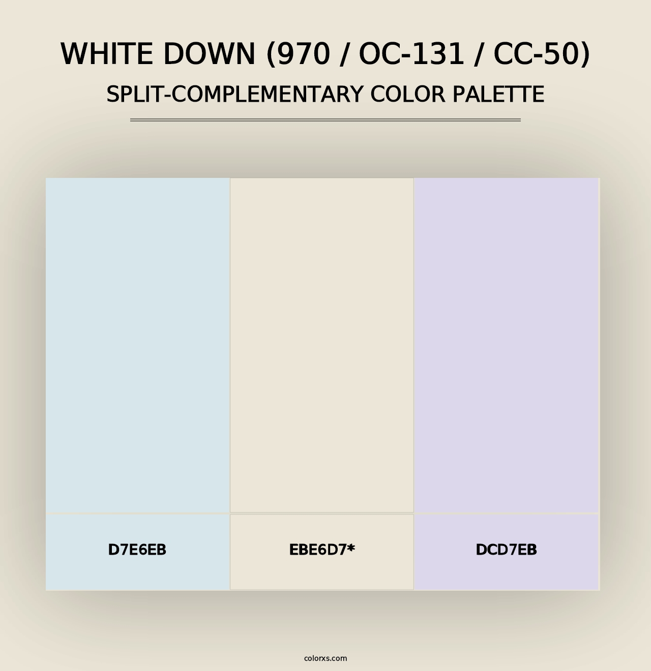 White Down (970 / OC-131 / CC-50) - Split-Complementary Color Palette