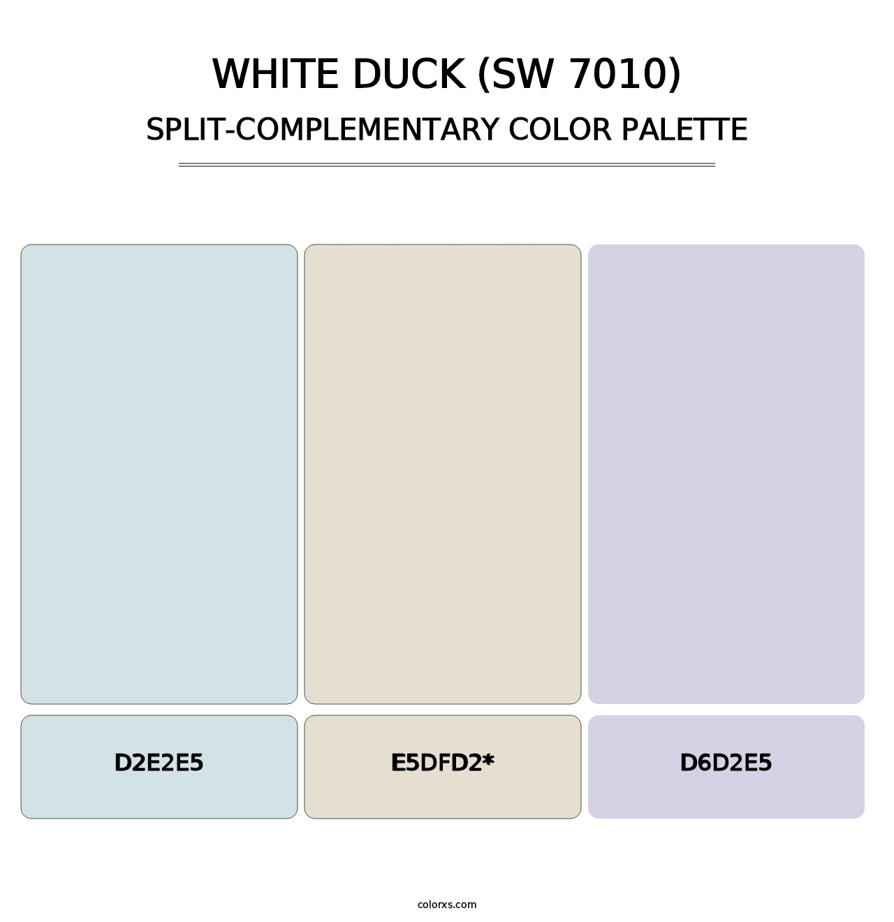 White Duck (SW 7010) - Split-Complementary Color Palette