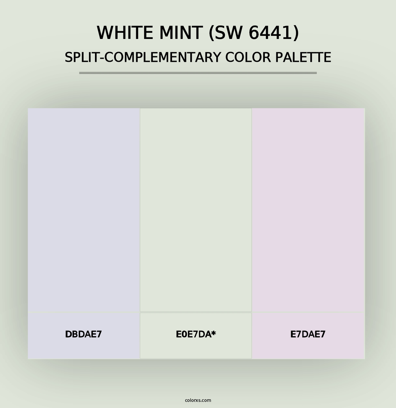 White Mint (SW 6441) - Split-Complementary Color Palette