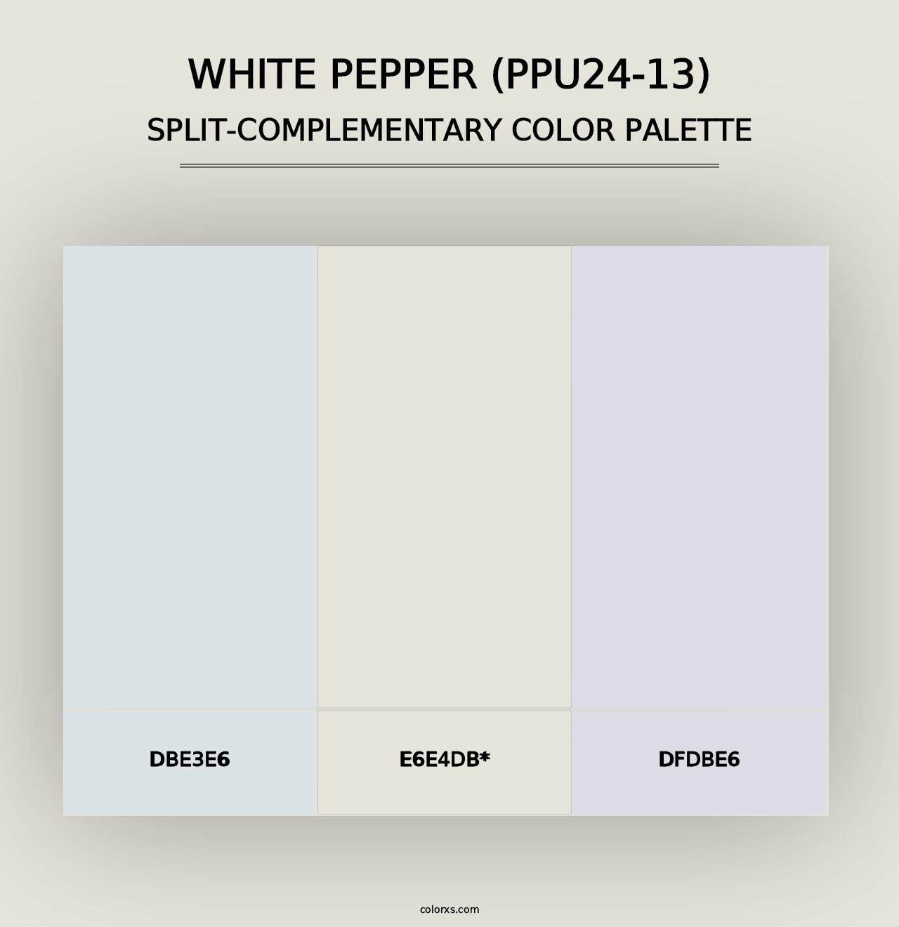 White Pepper (PPU24-13) - Split-Complementary Color Palette