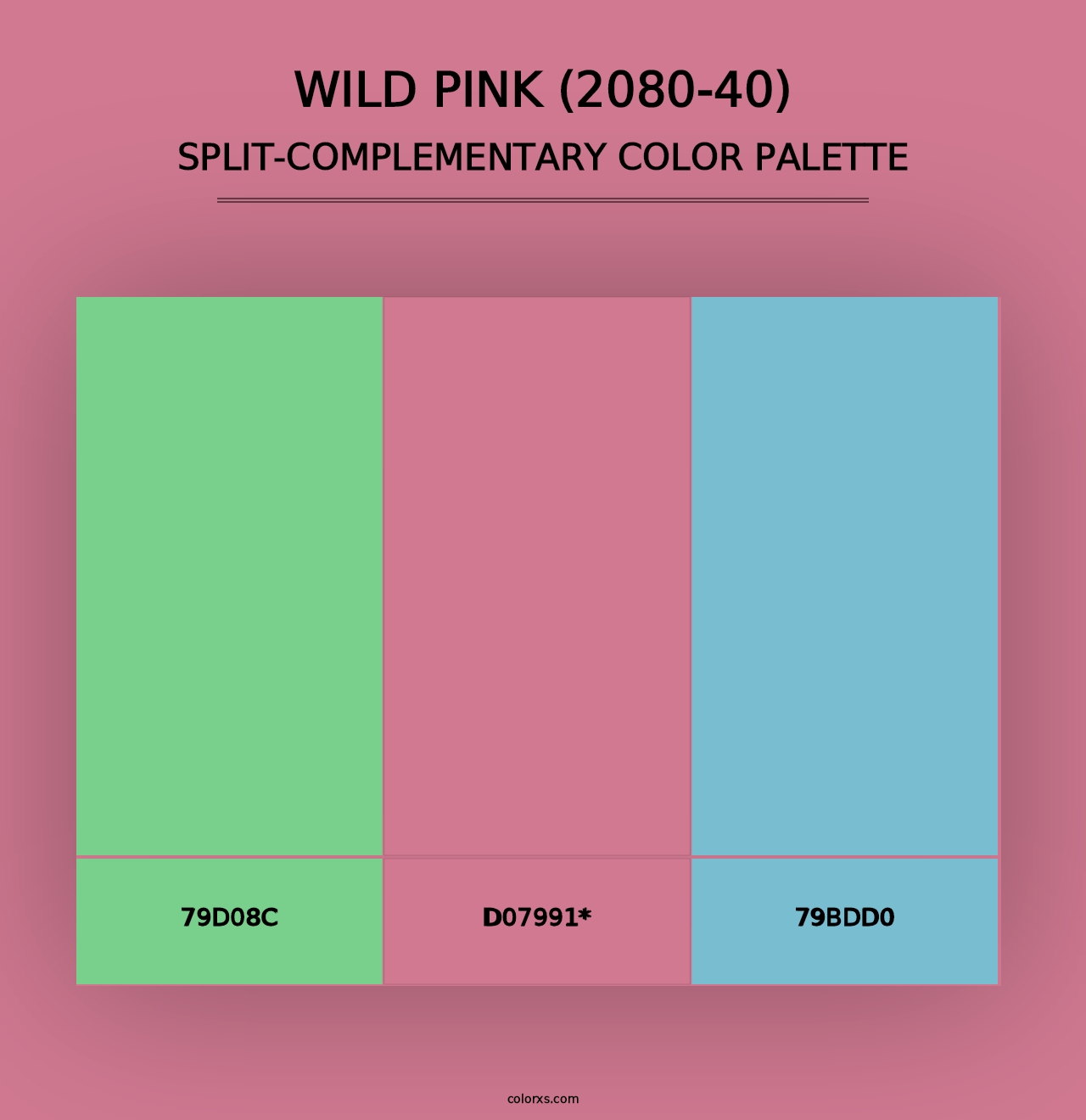 Wild Pink (2080-40) - Split-Complementary Color Palette