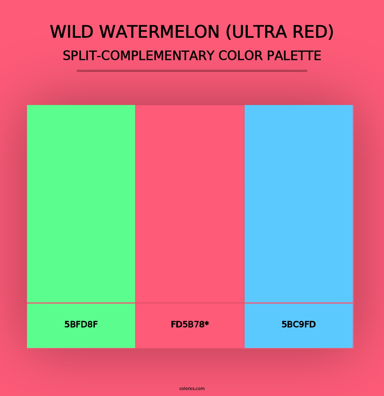 Wild Watermelon (Ultra Red) - Split-Complementary Color Palette