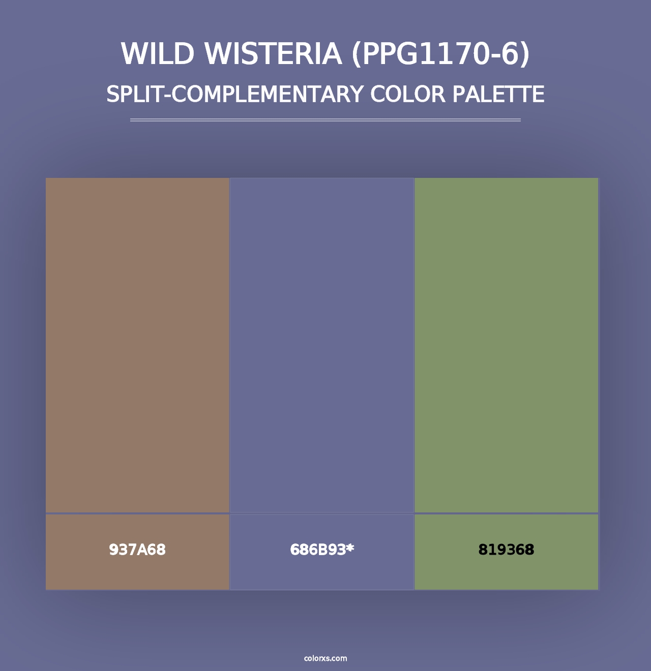 Wild Wisteria (PPG1170-6) - Split-Complementary Color Palette