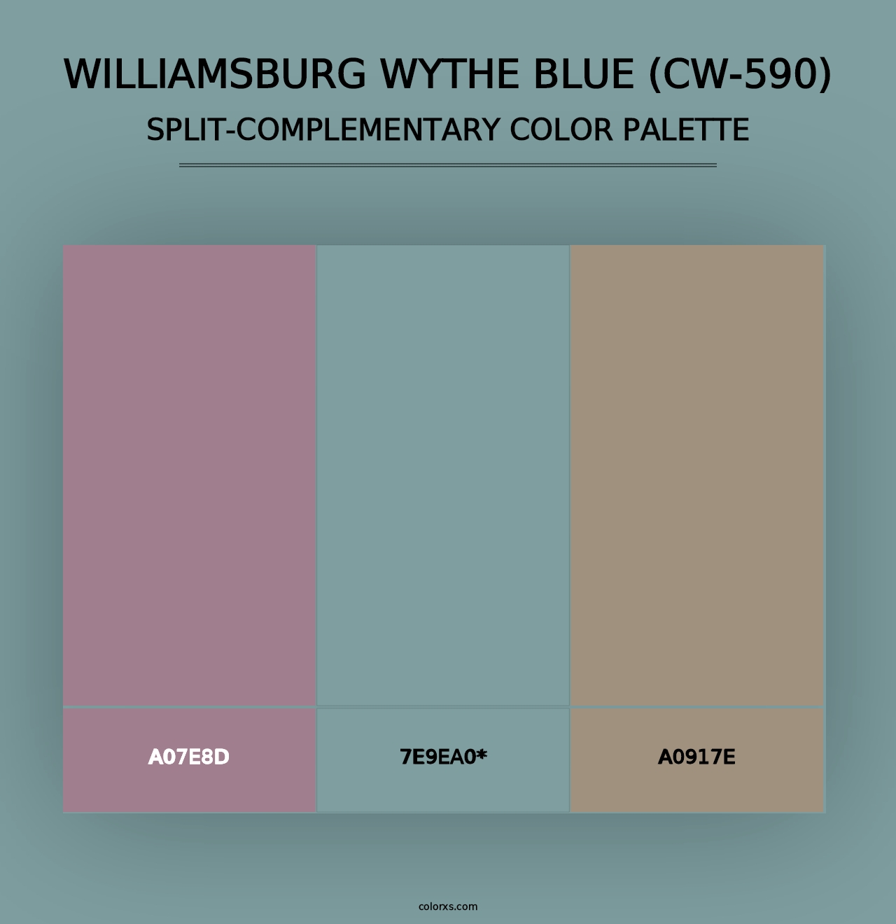 Williamsburg Wythe Blue (CW-590) - Split-Complementary Color Palette