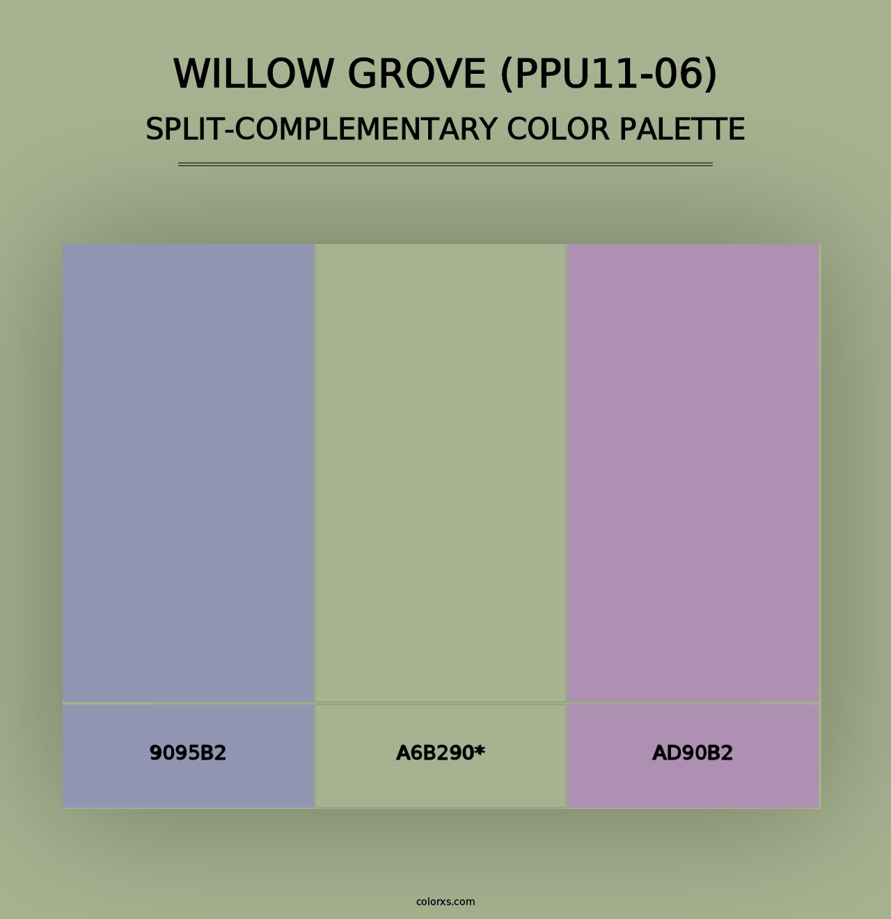 Willow Grove (PPU11-06) - Split-Complementary Color Palette