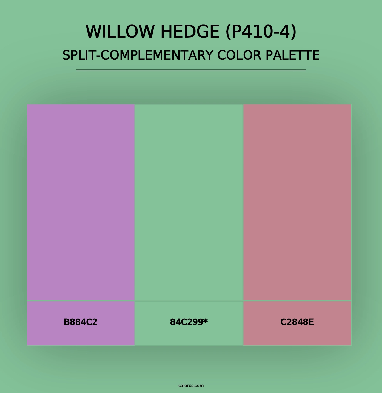 Willow Hedge (P410-4) - Split-Complementary Color Palette