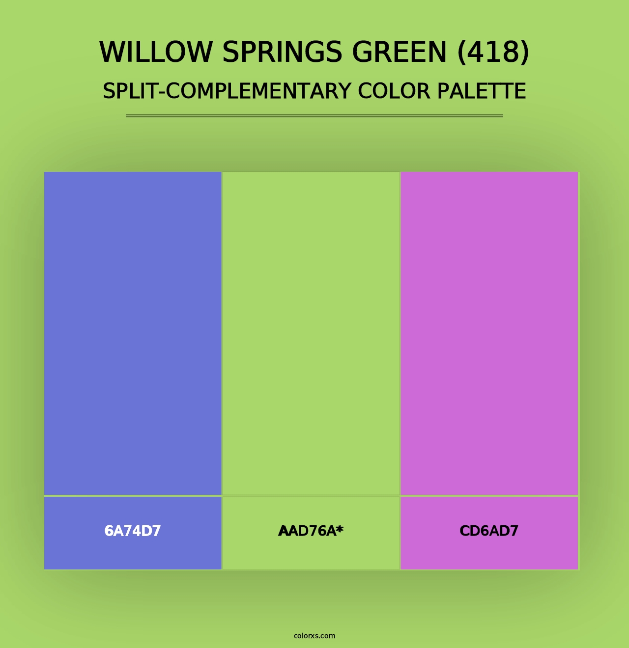 Willow Springs Green (418) - Split-Complementary Color Palette