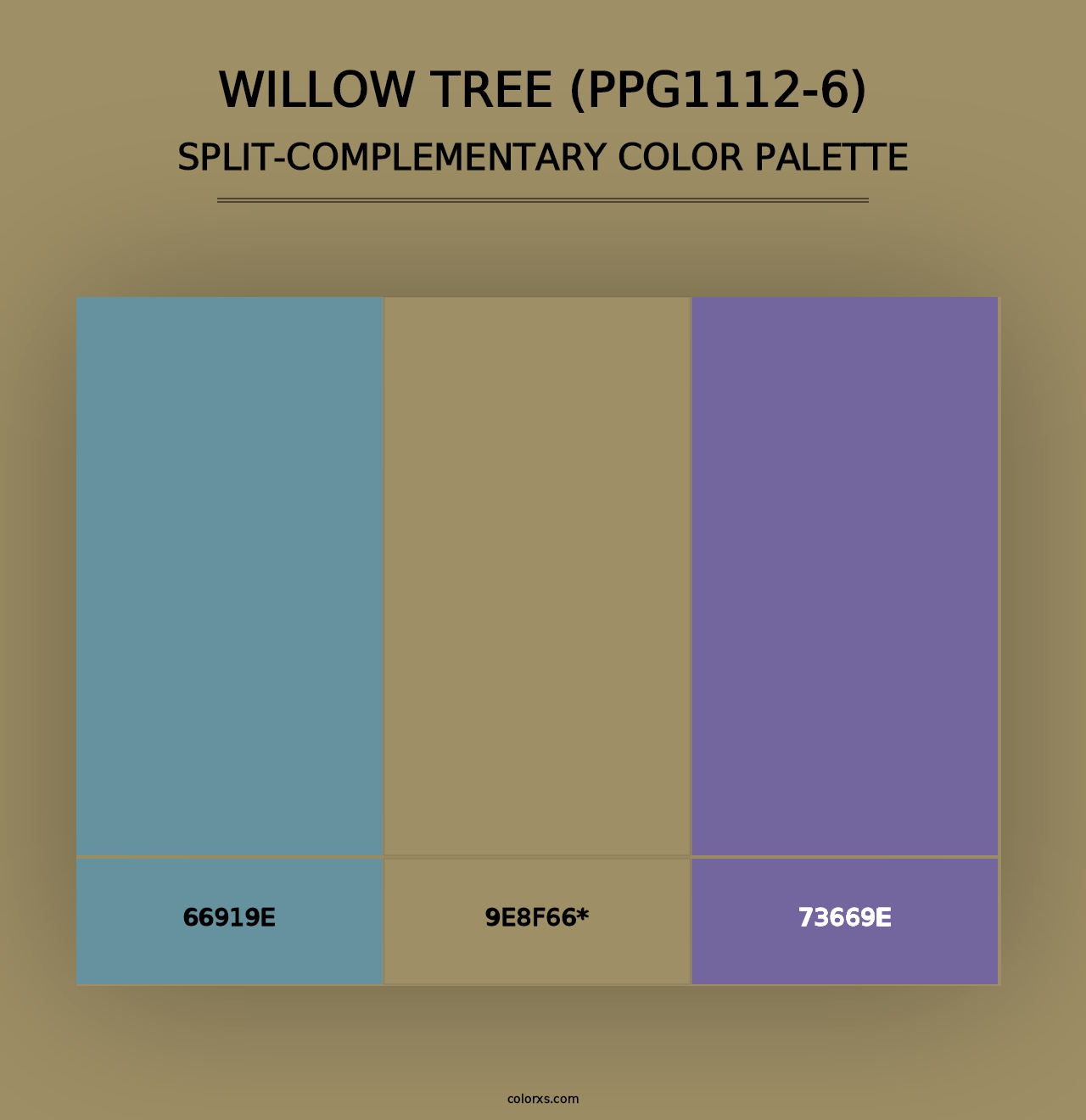 Willow Tree (PPG1112-6) - Split-Complementary Color Palette