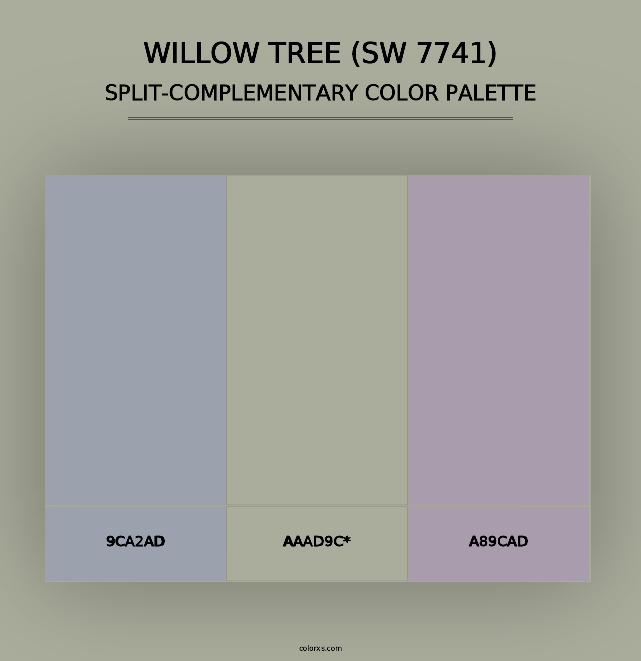 Willow Tree (SW 7741) - Split-Complementary Color Palette