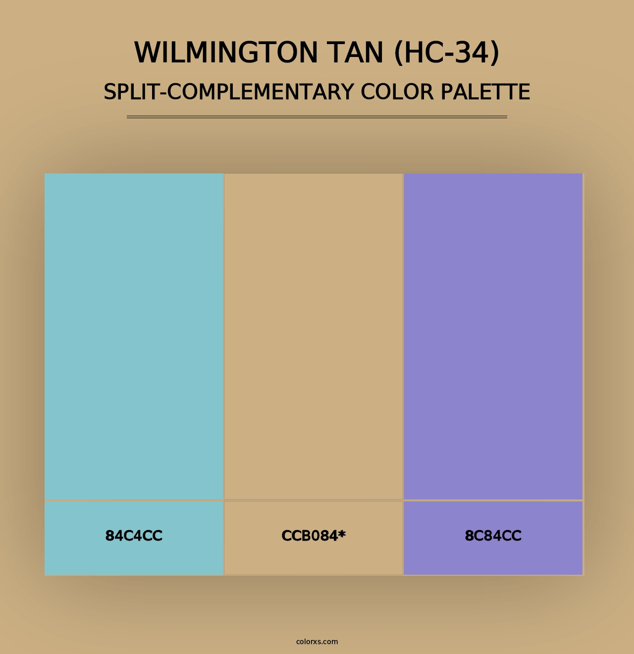 Wilmington Tan (HC-34) - Split-Complementary Color Palette