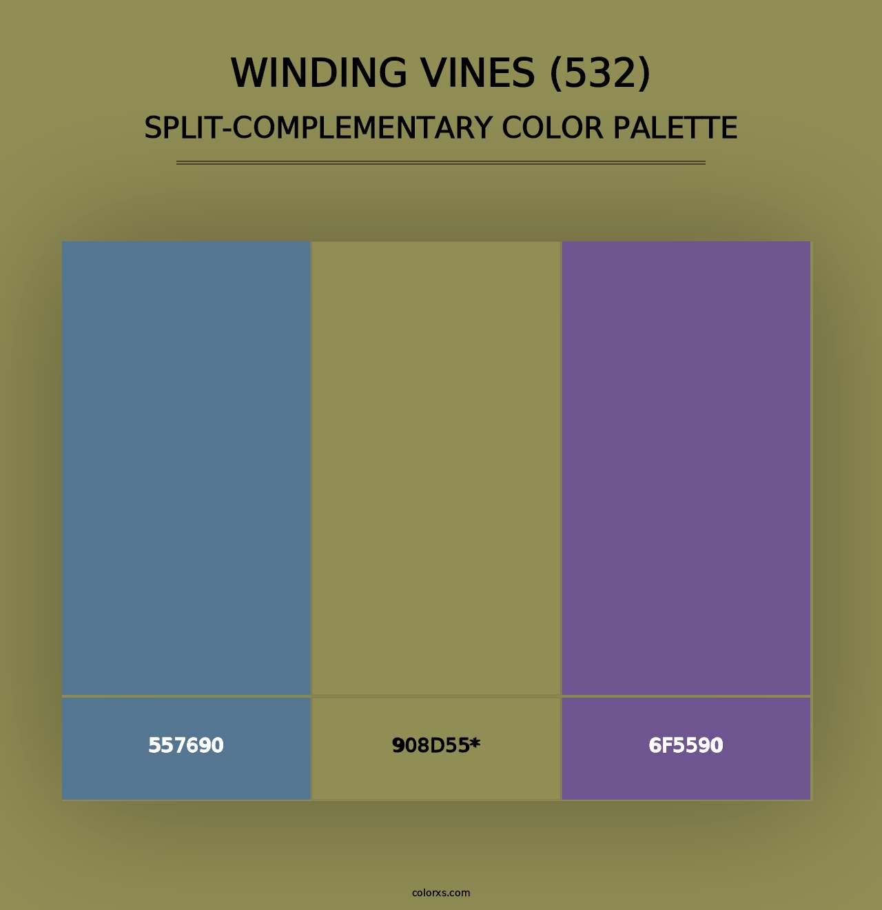 Winding Vines (532) - Split-Complementary Color Palette