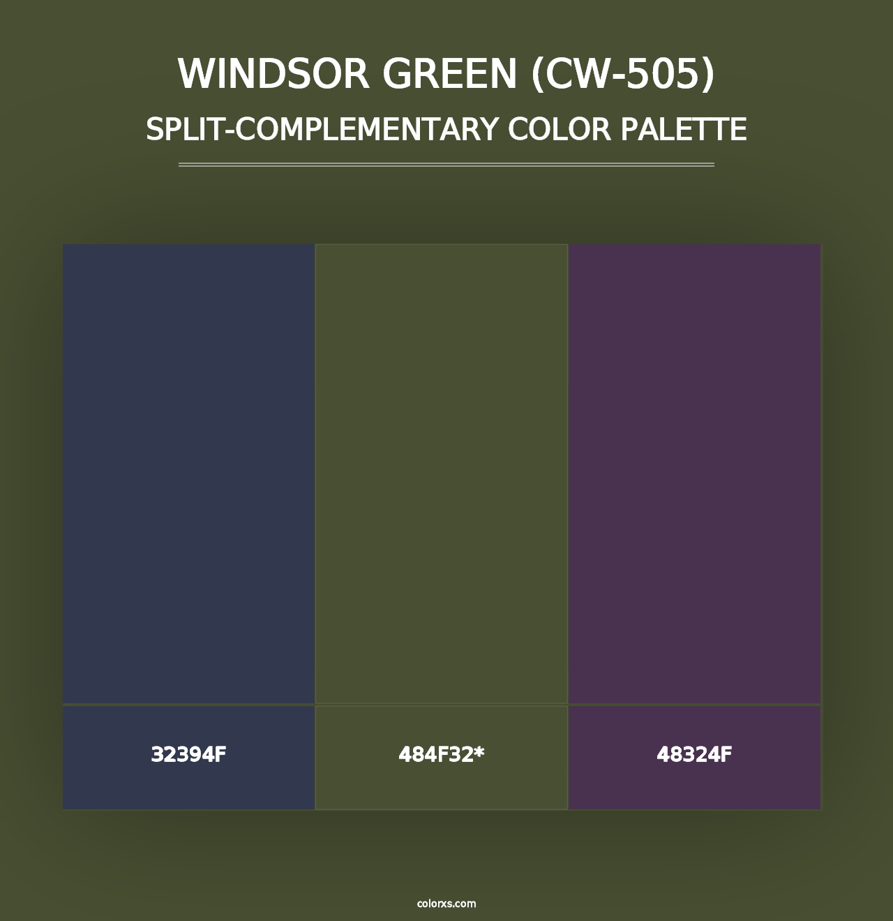 Windsor Green (CW-505) - Split-Complementary Color Palette