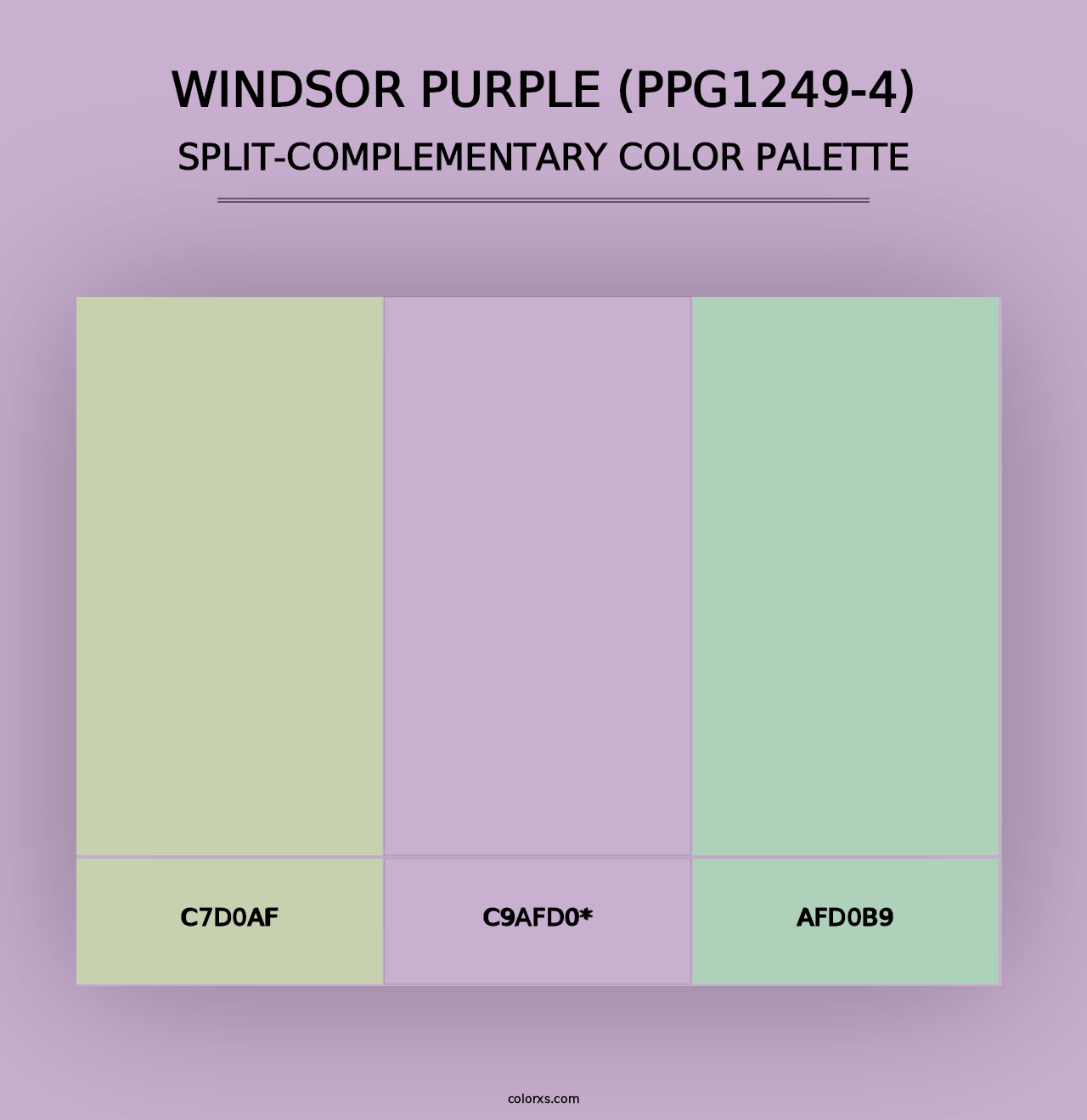 Windsor Purple (PPG1249-4) - Split-Complementary Color Palette