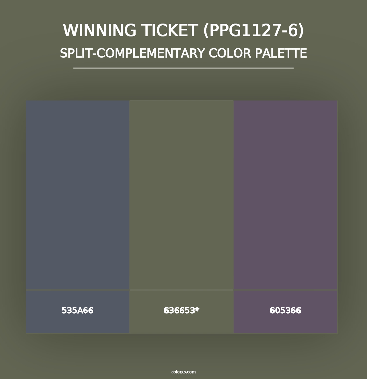 Winning Ticket (PPG1127-6) - Split-Complementary Color Palette