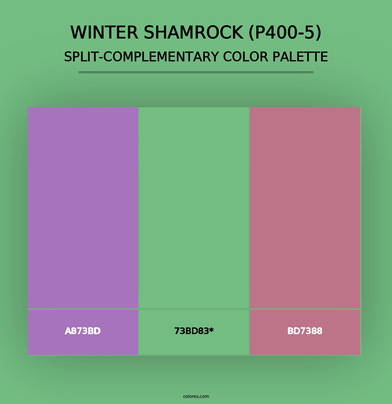 Winter Shamrock (P400-5) - Split-Complementary Color Palette