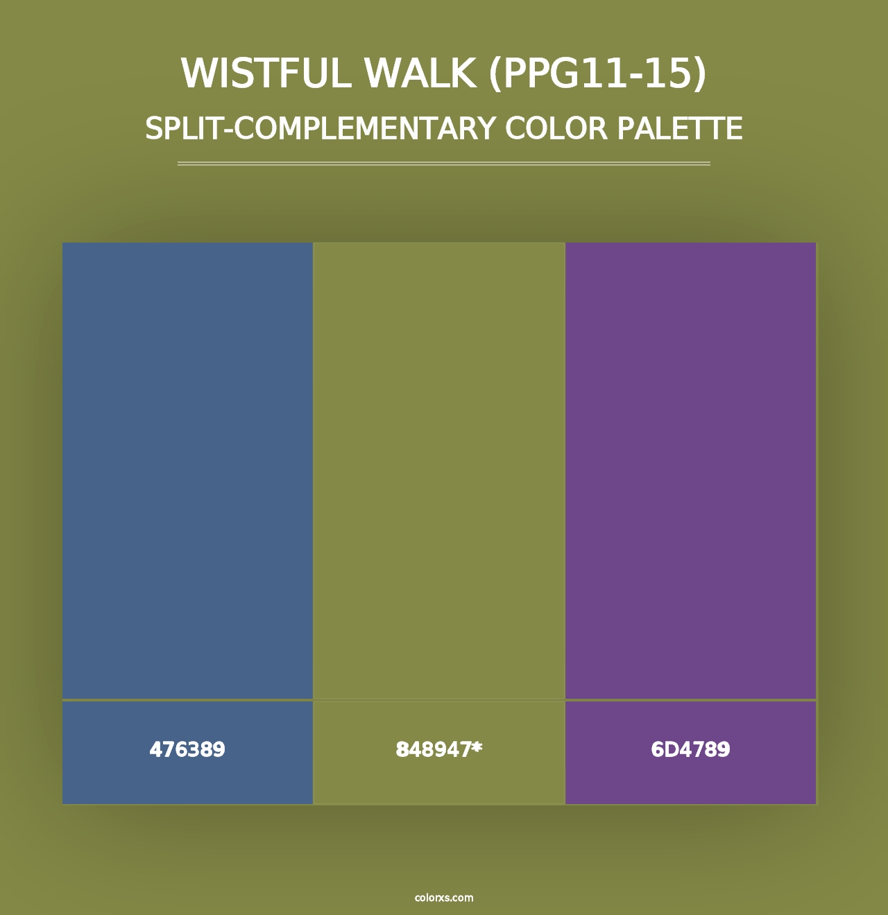 Wistful Walk (PPG11-15) - Split-Complementary Color Palette