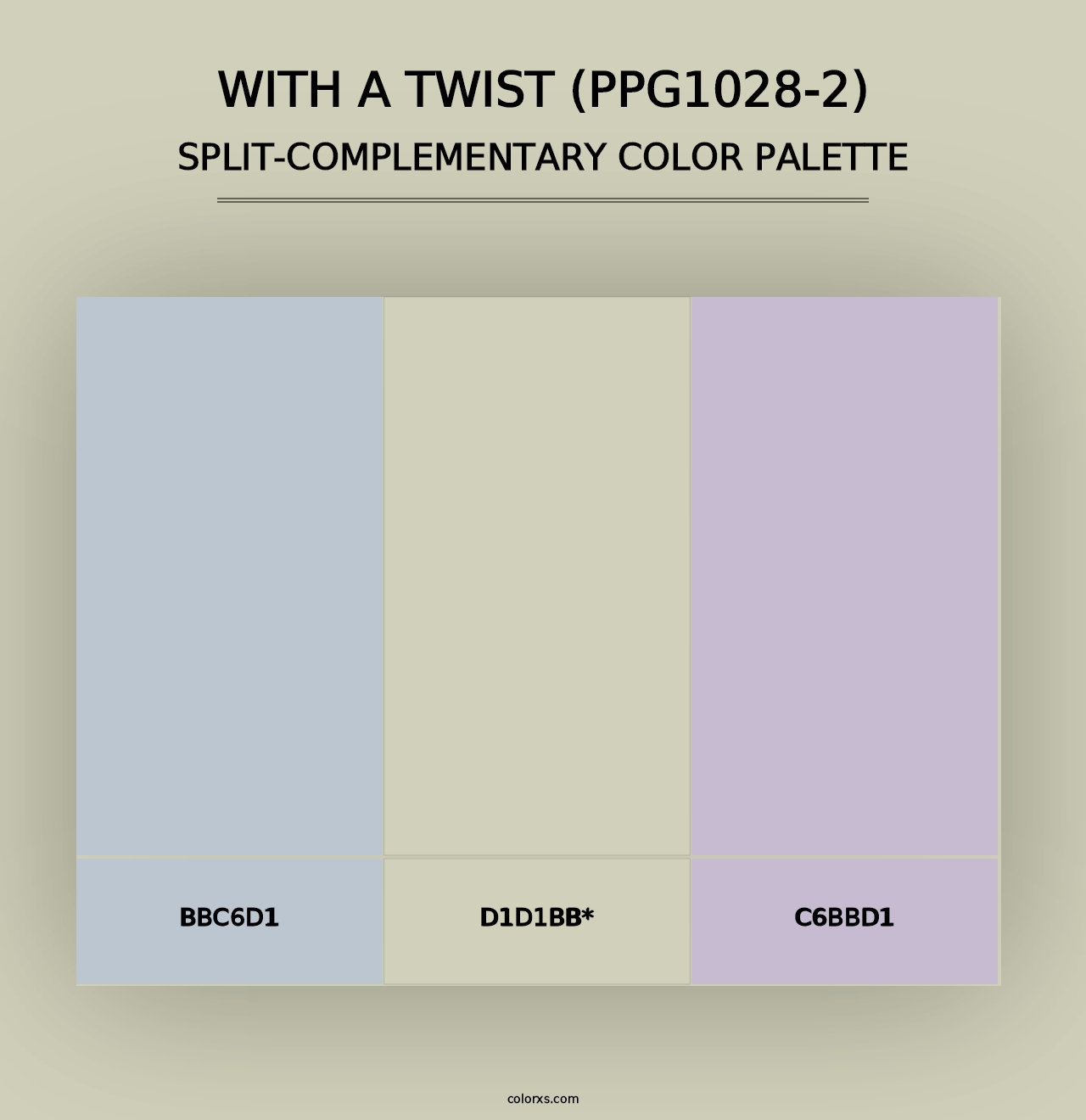 With A Twist (PPG1028-2) - Split-Complementary Color Palette