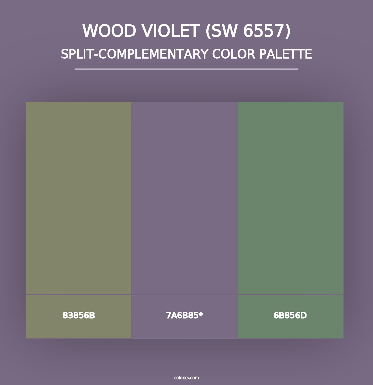 Wood Violet (SW 6557) - Split-Complementary Color Palette