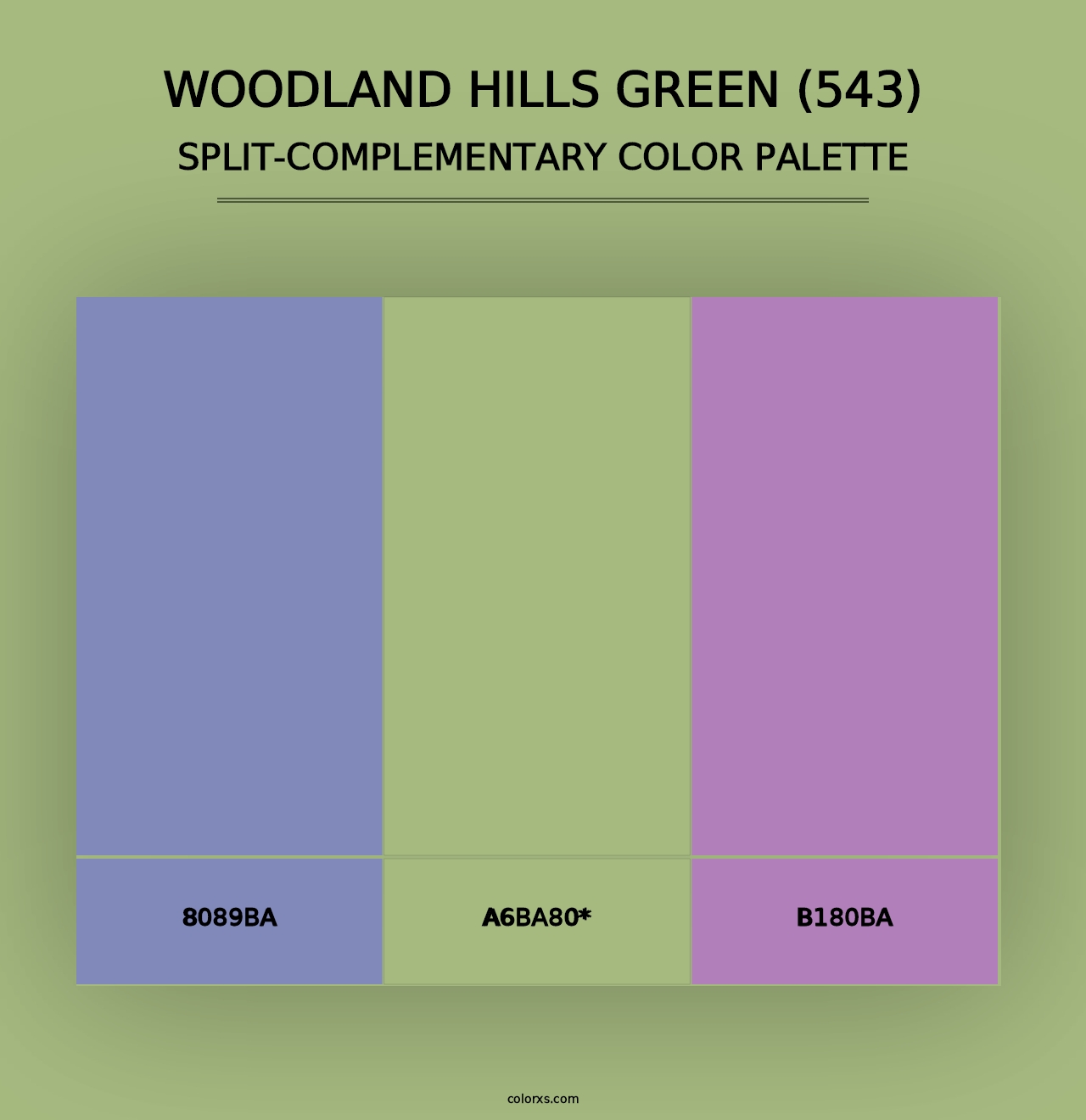 Woodland Hills Green (543) - Split-Complementary Color Palette