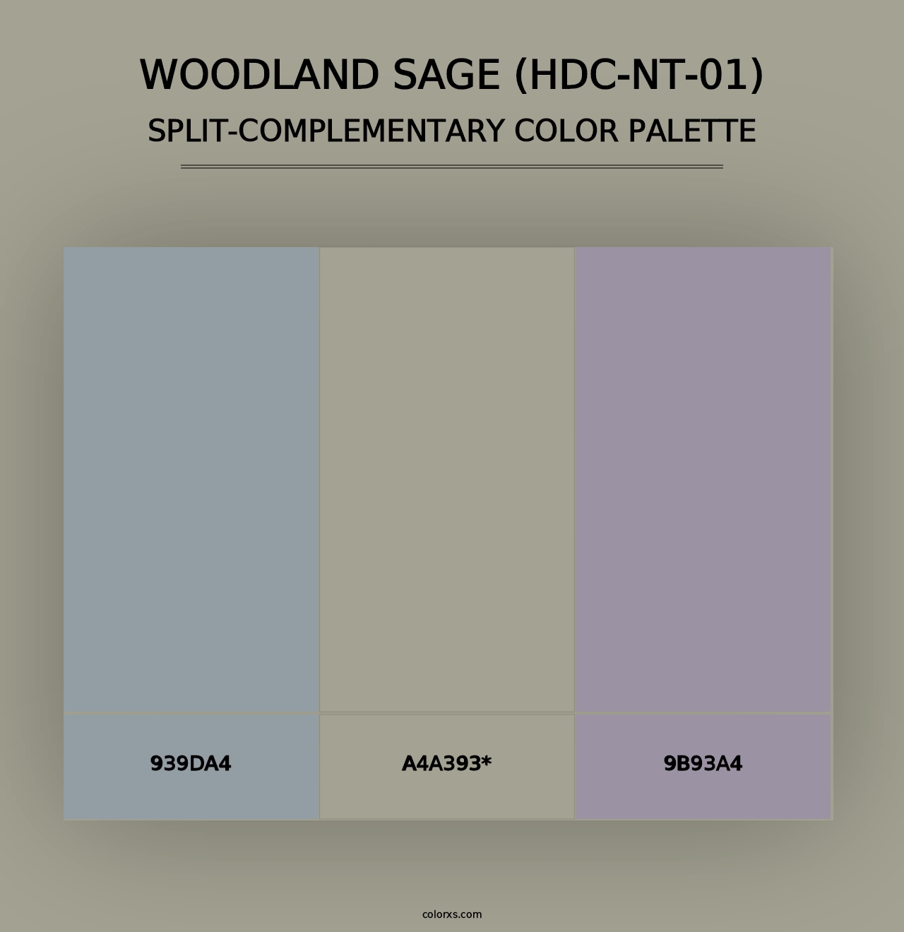 Woodland Sage (HDC-NT-01) - Split-Complementary Color Palette