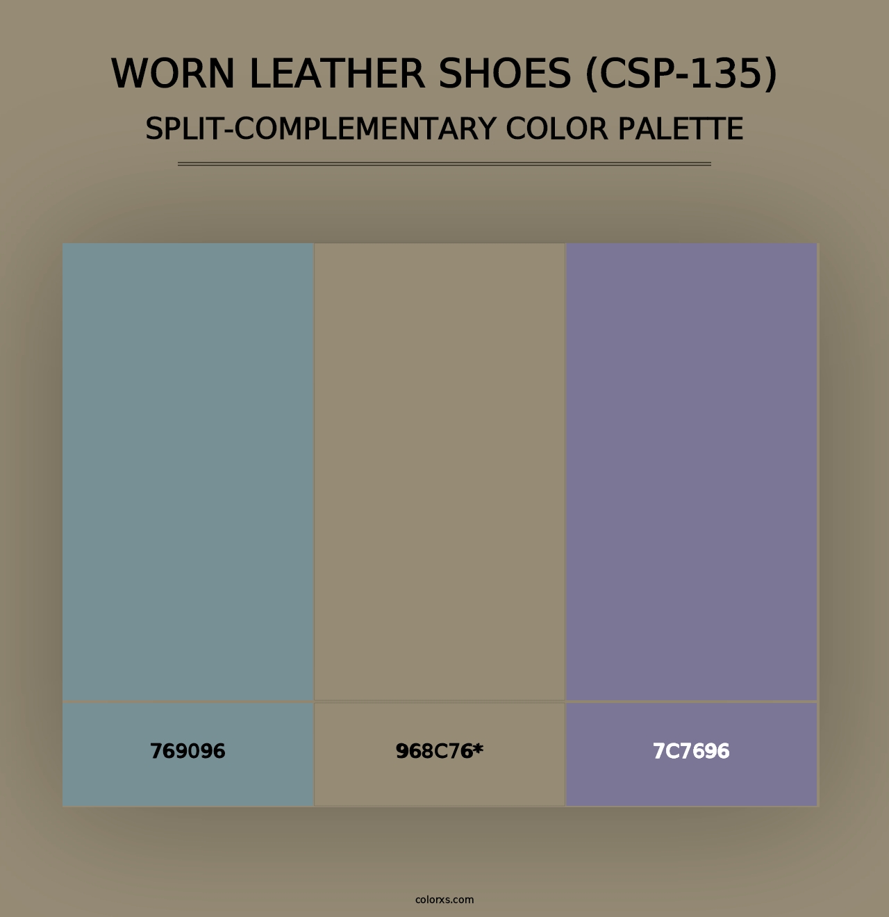 Worn Leather Shoes (CSP-135) - Split-Complementary Color Palette