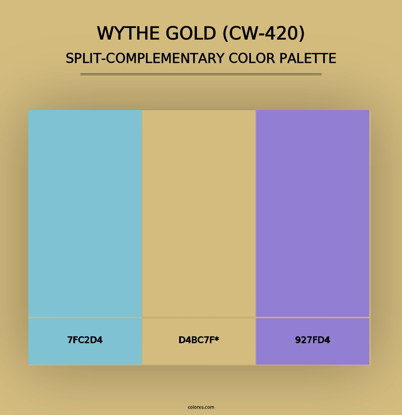 Wythe Gold (CW-420) - Split-Complementary Color Palette