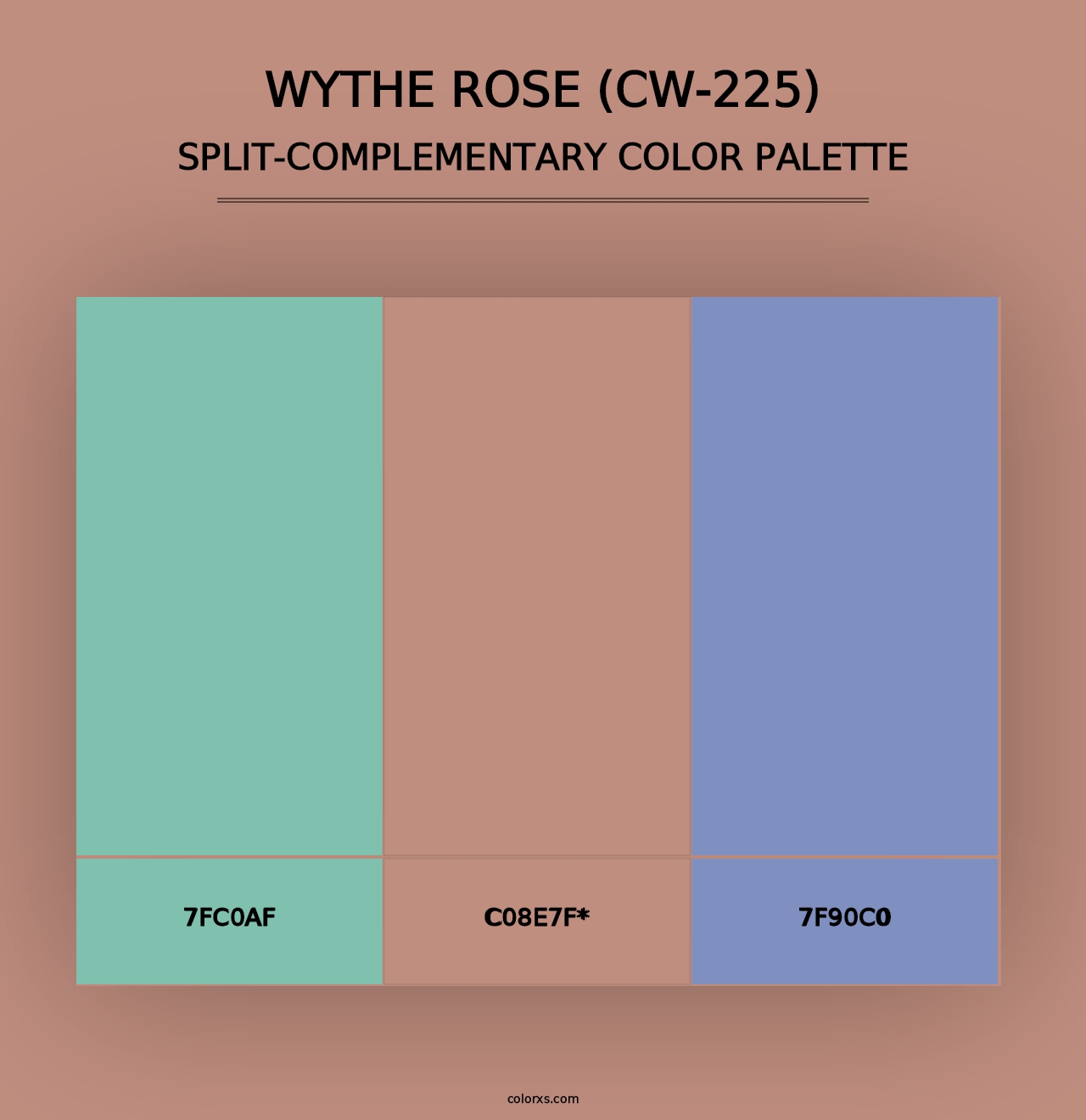 Wythe Rose (CW-225) - Split-Complementary Color Palette