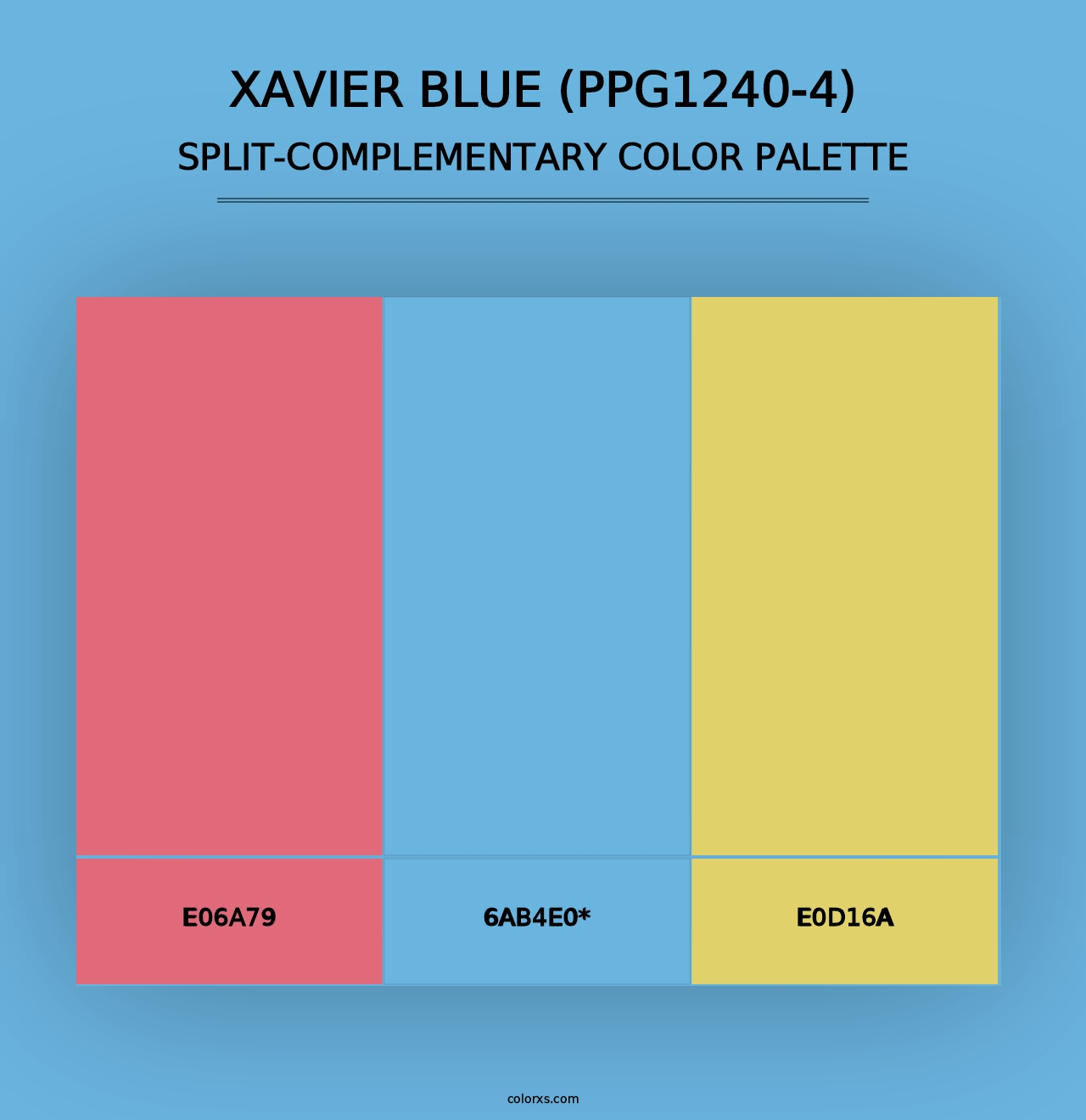 Xavier Blue (PPG1240-4) - Split-Complementary Color Palette