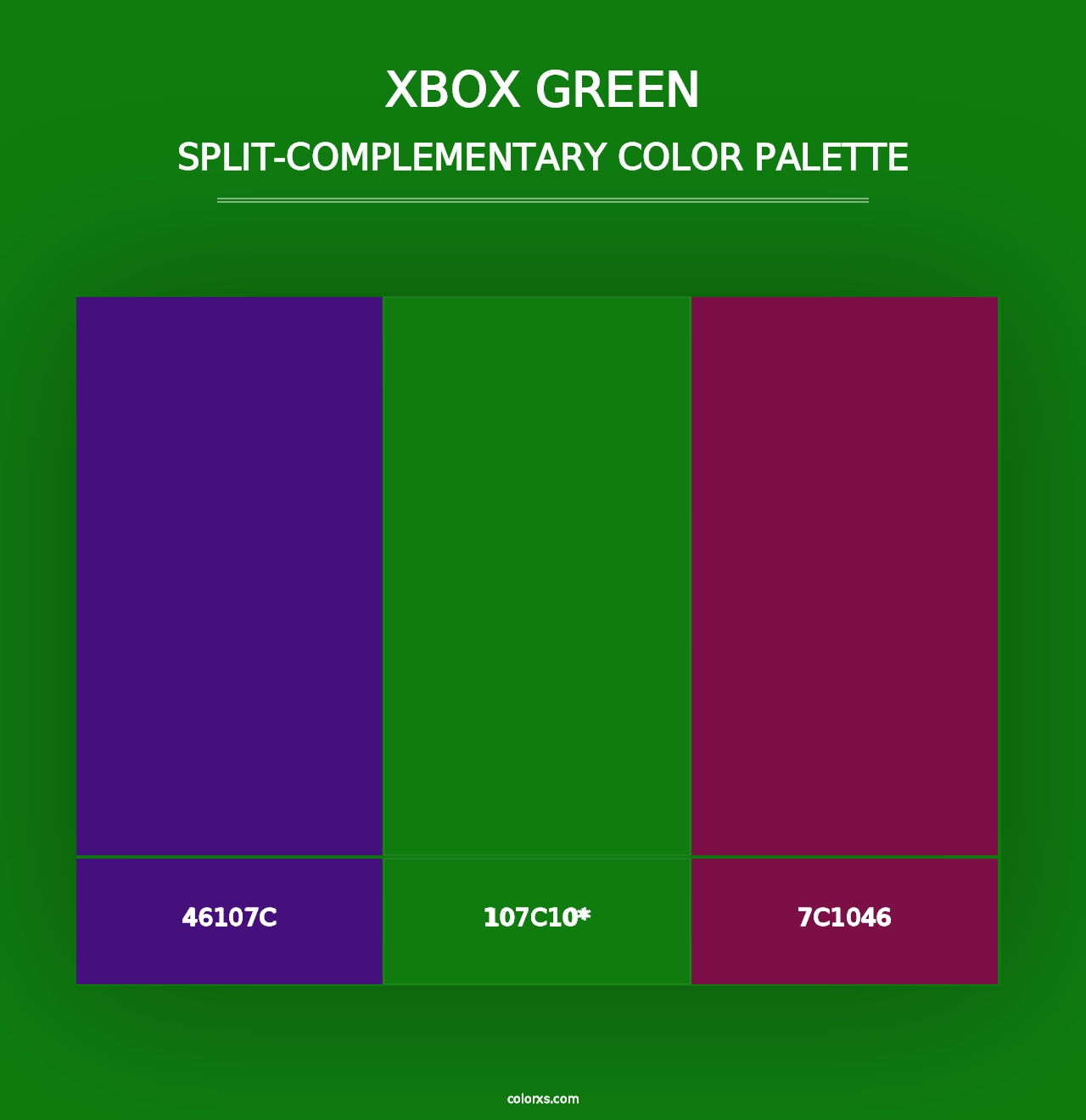 Xbox Green - Split-Complementary Color Palette