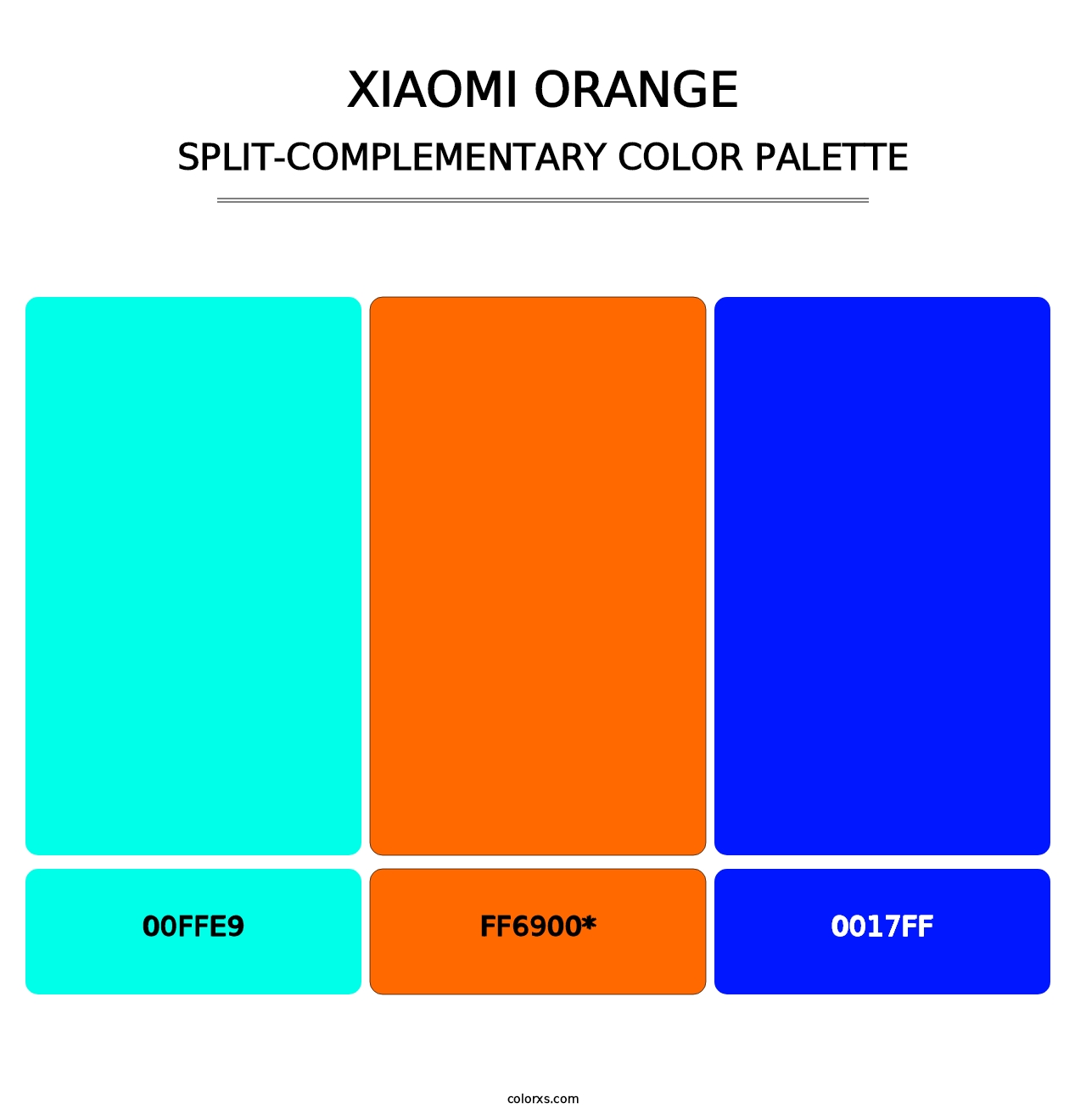 Xiaomi Orange - Split-Complementary Color Palette